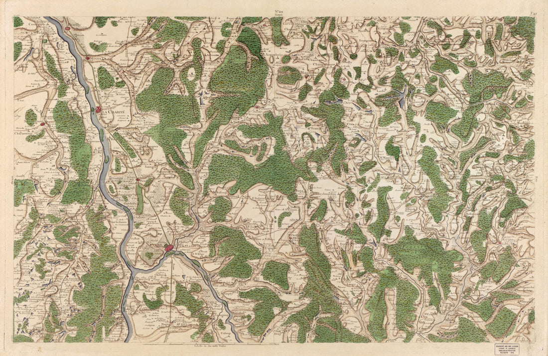 This old map of Image 51 from Carte De France from 1756 was created by Société De La Carte De France in 1756