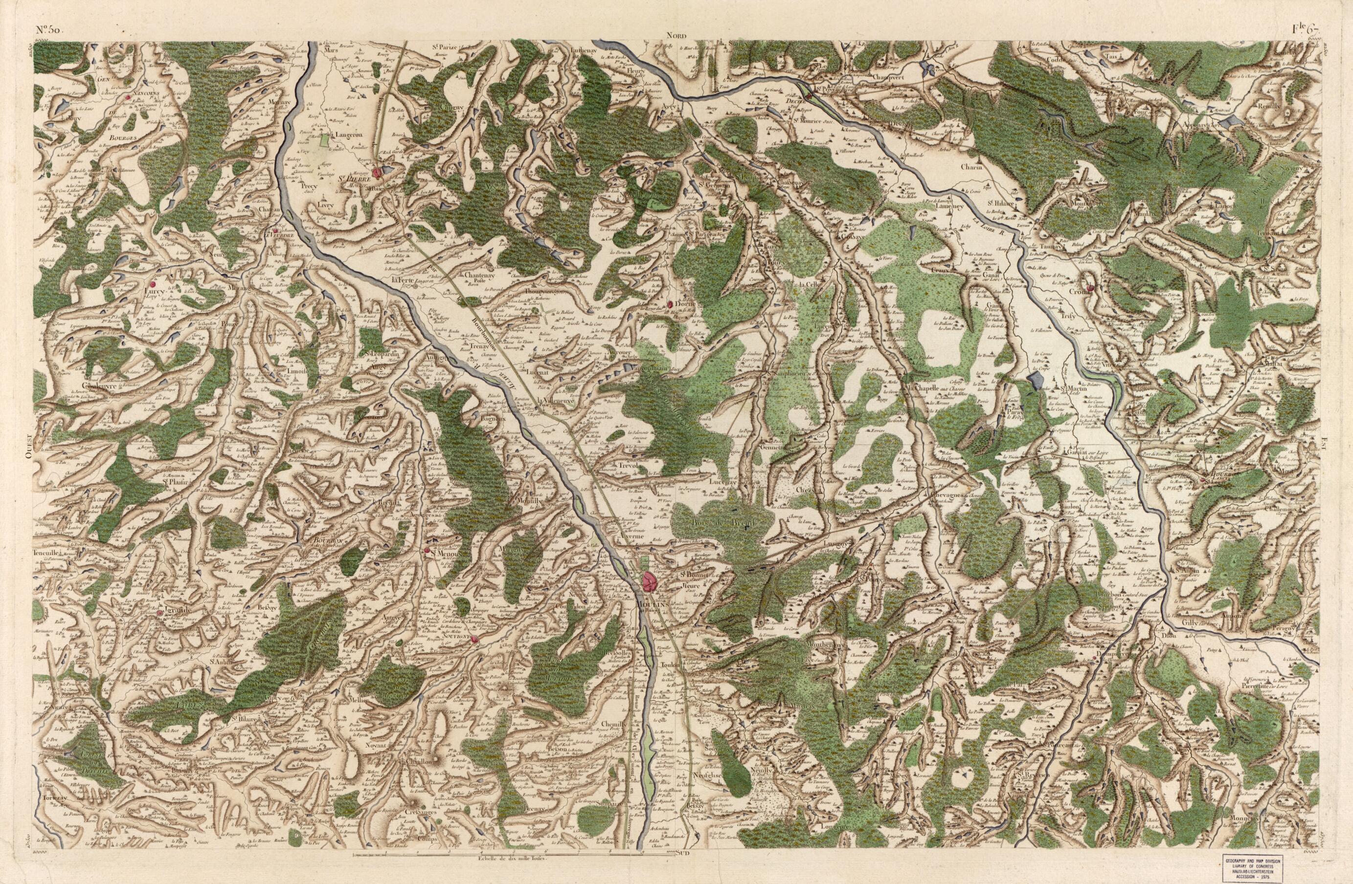 This old map of Image 52 from Carte De France from 1756 was created by Société De La Carte De France in 1756