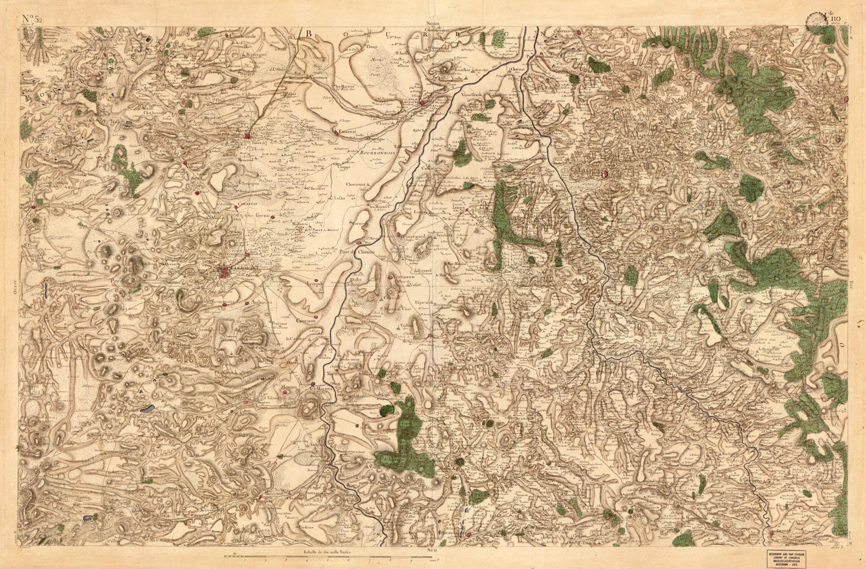 This old map of Image 54 from Carte De France from 1756 was created by Société De La Carte De France in 1756