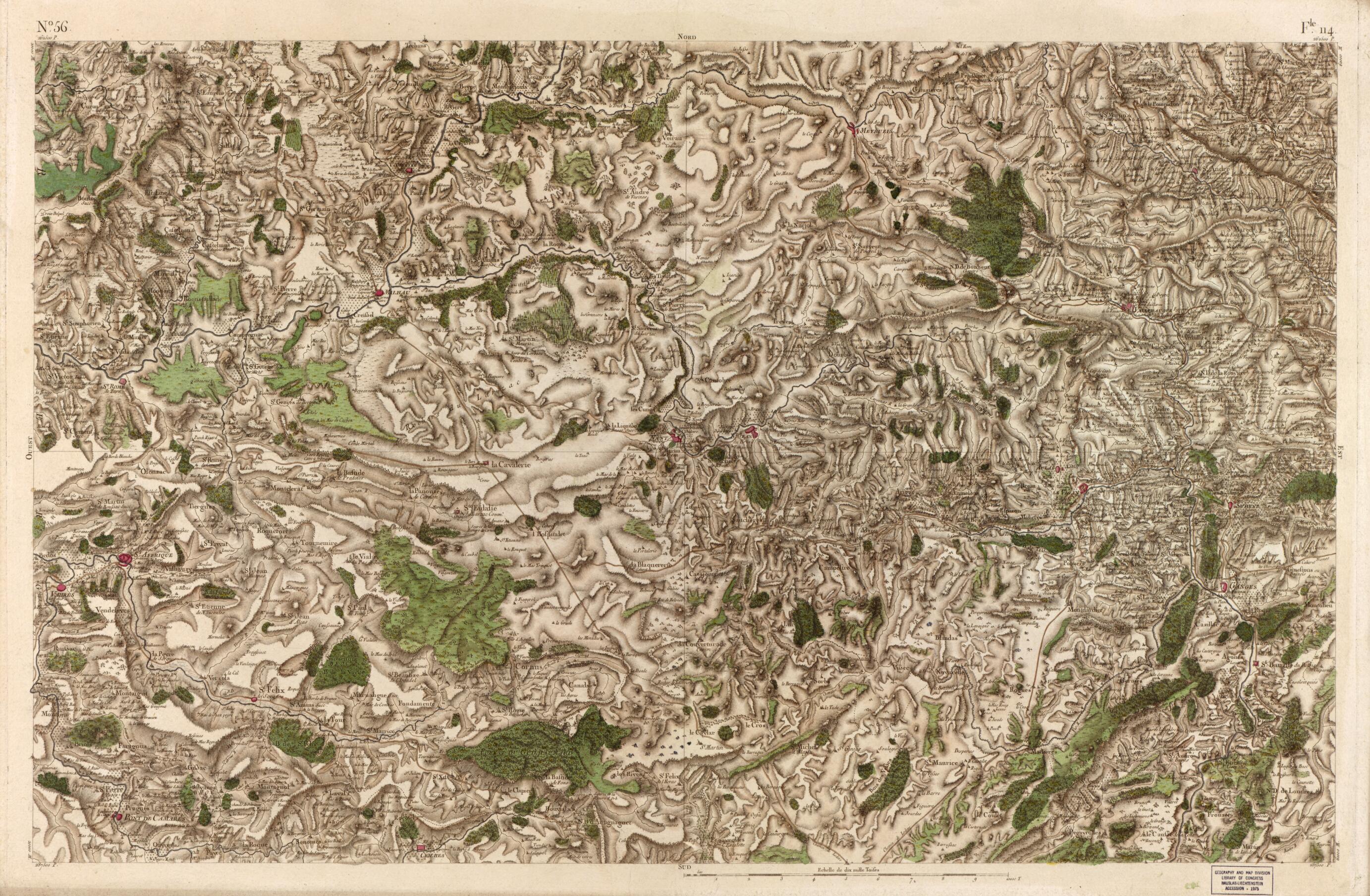 This old map of Image 58 from Carte De France from 1756 was created by Société De La Carte De France in 1756