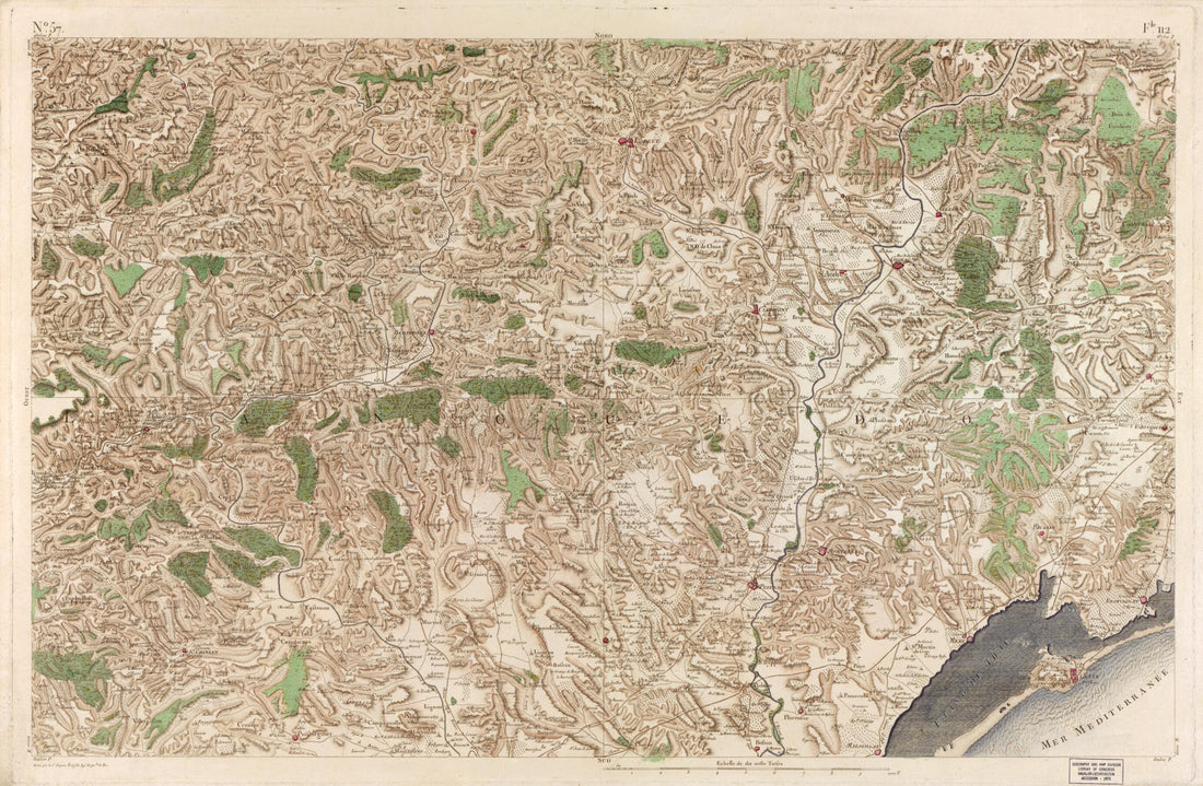 This old map of Image 59 from Carte De France from 1756 was created by Société De La Carte De France in 1756