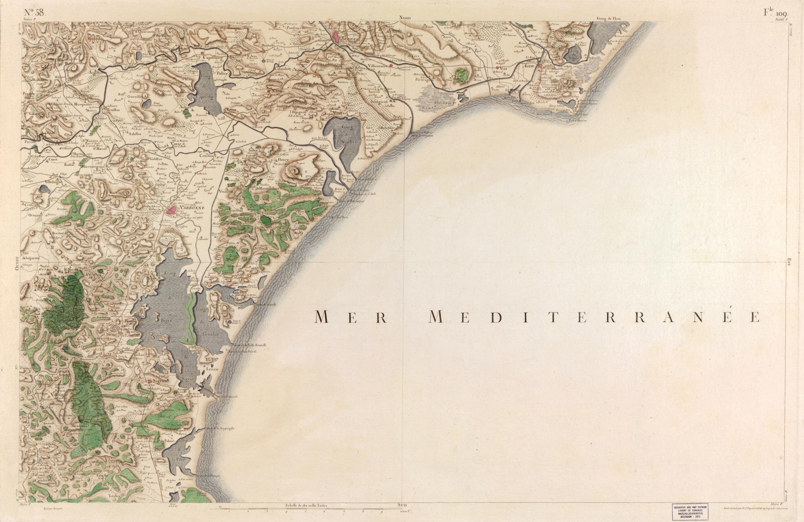 This old map of Image 60 from Carte De France from 1756 was created by Société De La Carte De France in 1756