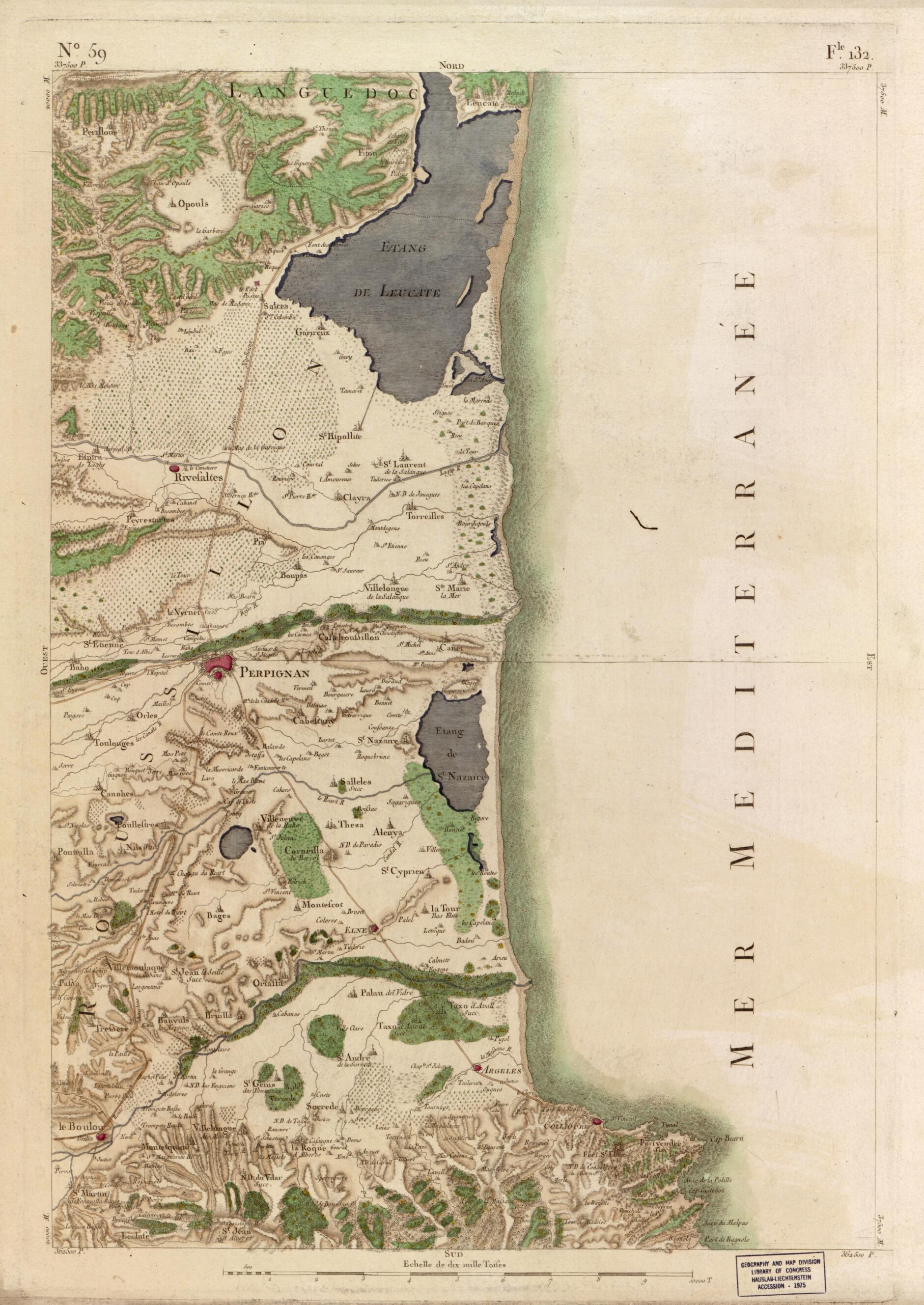 This old map of Image 61 from Carte De France from 1756 was created by Société De La Carte De France in 1756