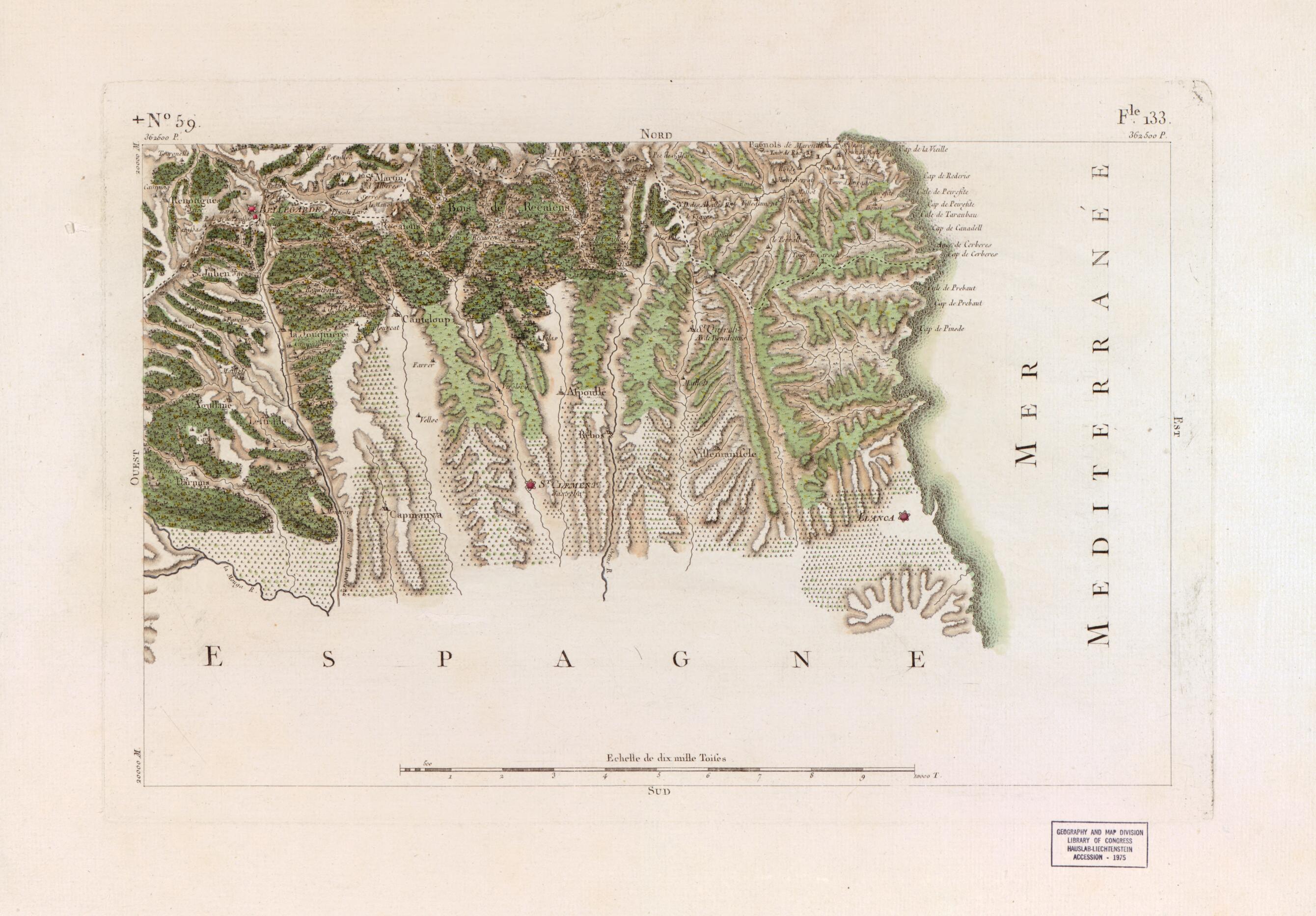 This old map of Image 62 from Carte De France from 1756 was created by Société De La Carte De France in 1756