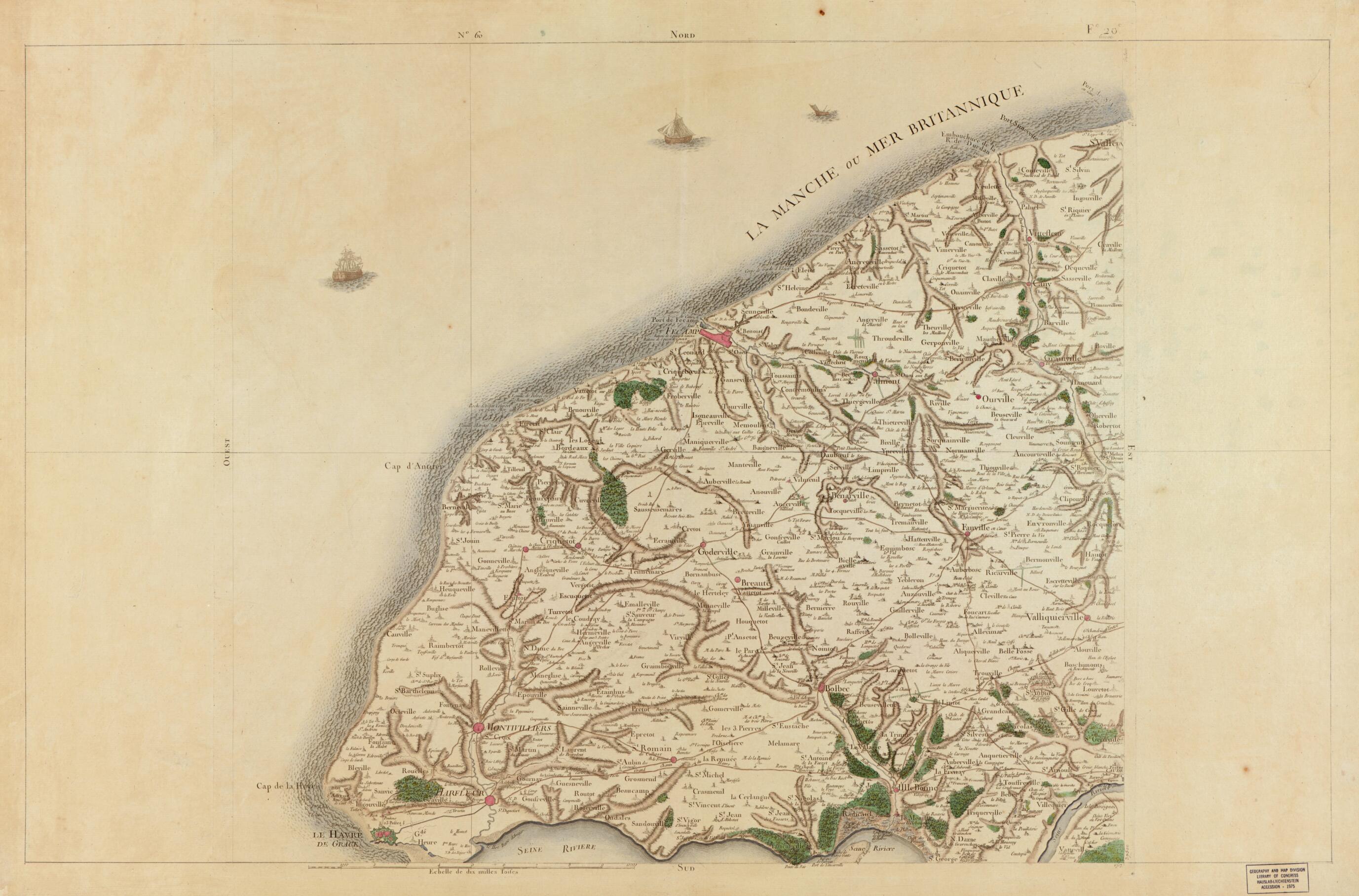 This old map of Image 63 from Carte De France from 1756 was created by Société De La Carte De France in 1756