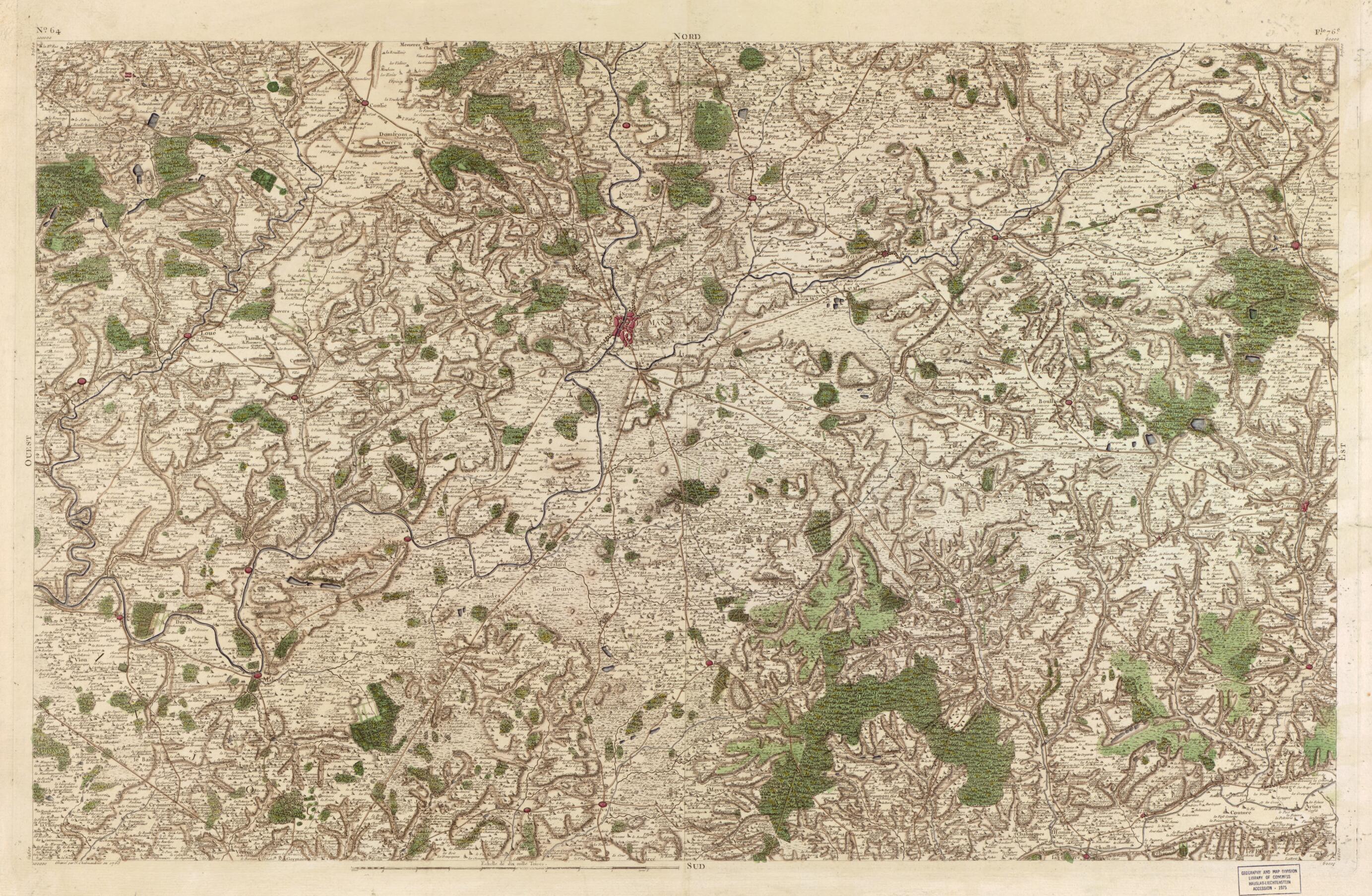 This old map of Image 67 from Carte De France from 1756 was created by Société De La Carte De France in 1756