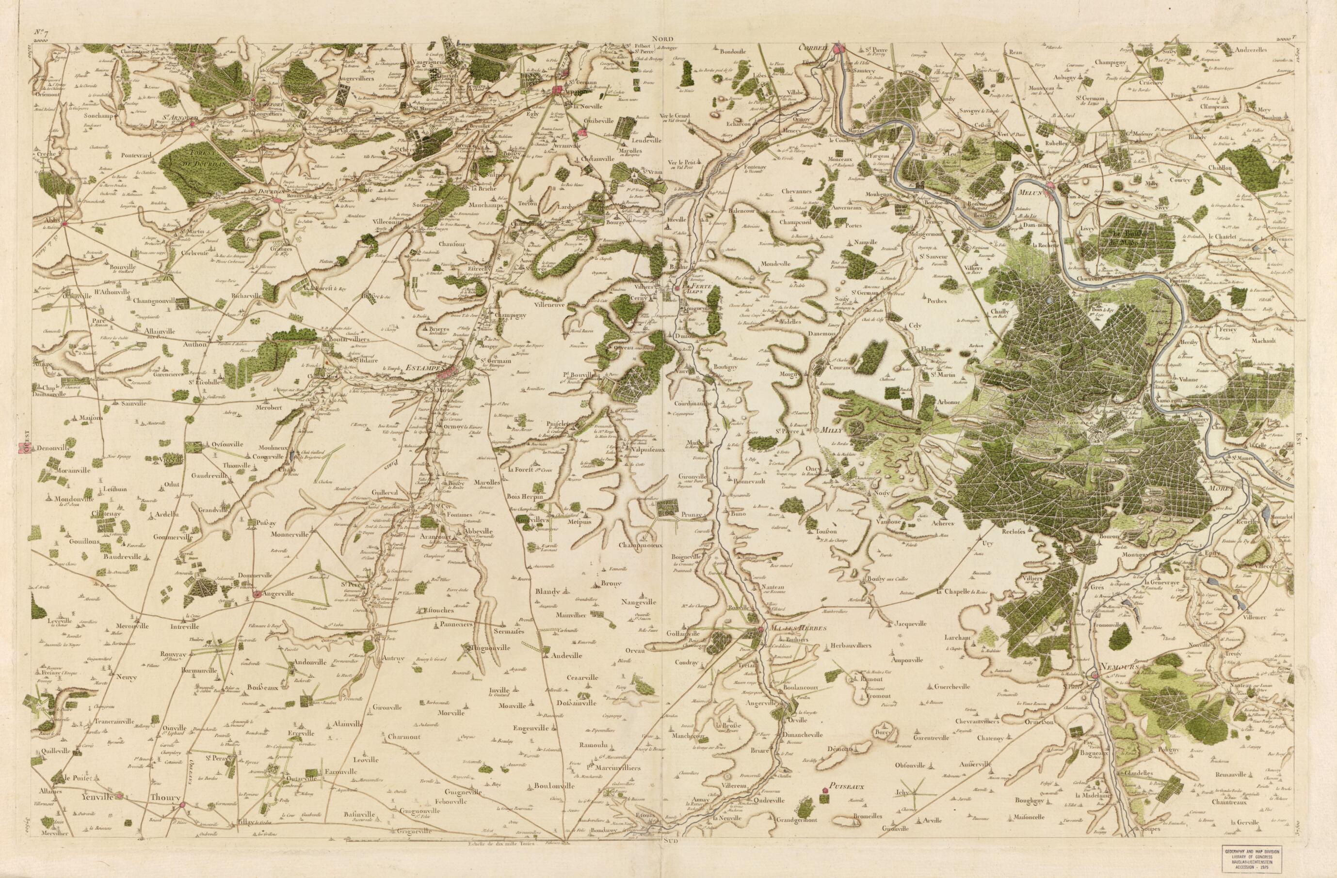 This old map of Image 7 from Carte De France from 1756 was created by Société De La Carte De France in 1756