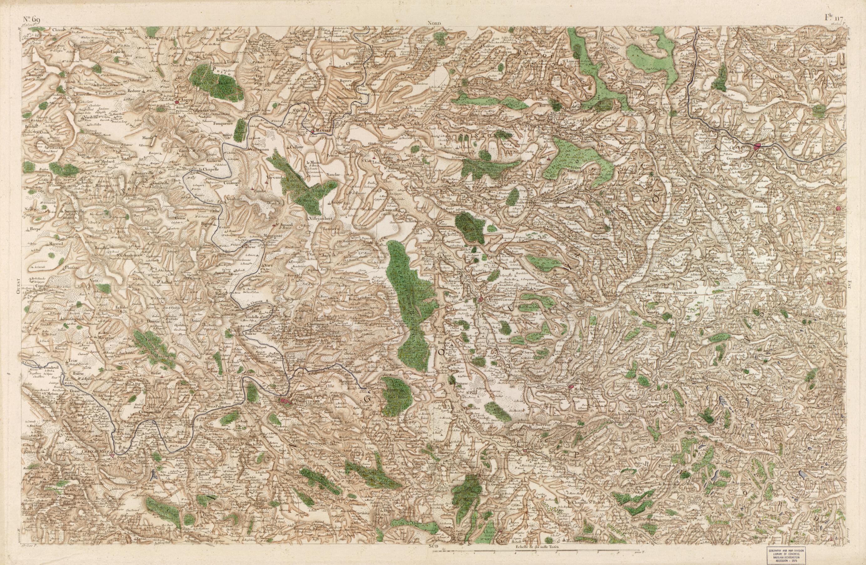 This old map of Image 72 from Carte De France from 1756 was created by Société De La Carte De France in 1756