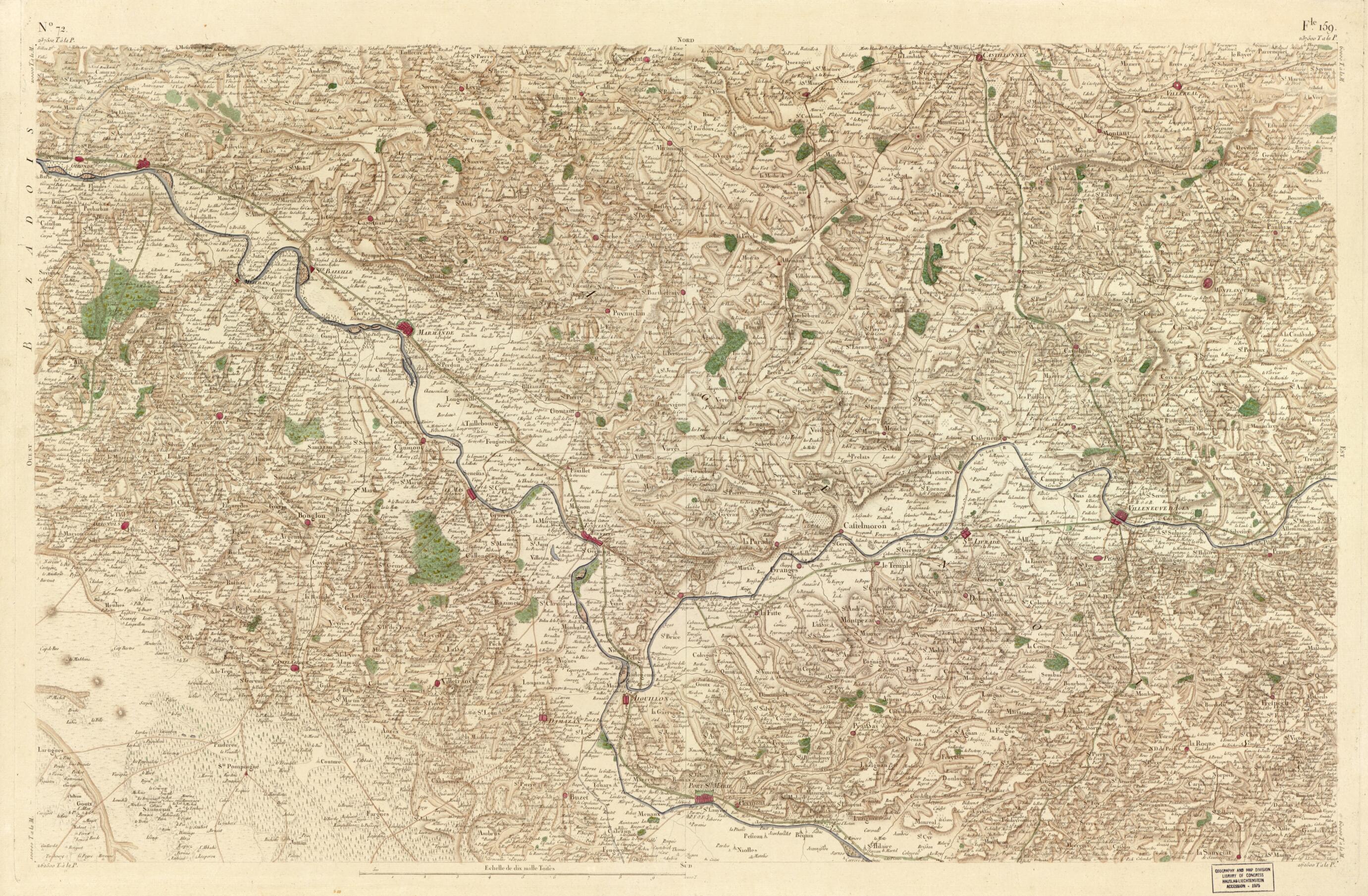 This old map of Image 75 from Carte De France from 1756 was created by Société De La Carte De France in 1756