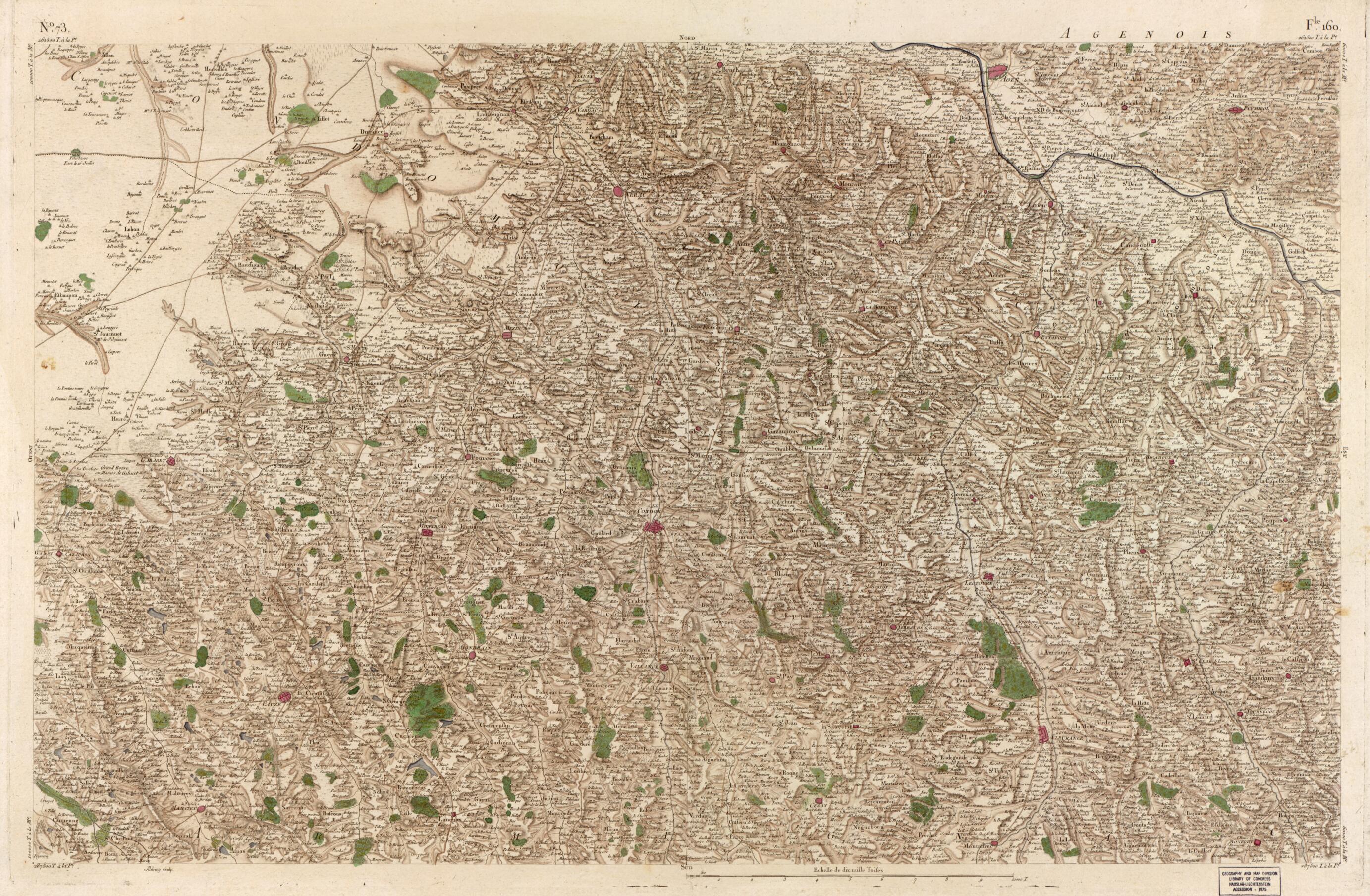 This old map of Image 76 from Carte De France from 1756 was created by Société De La Carte De France in 1756