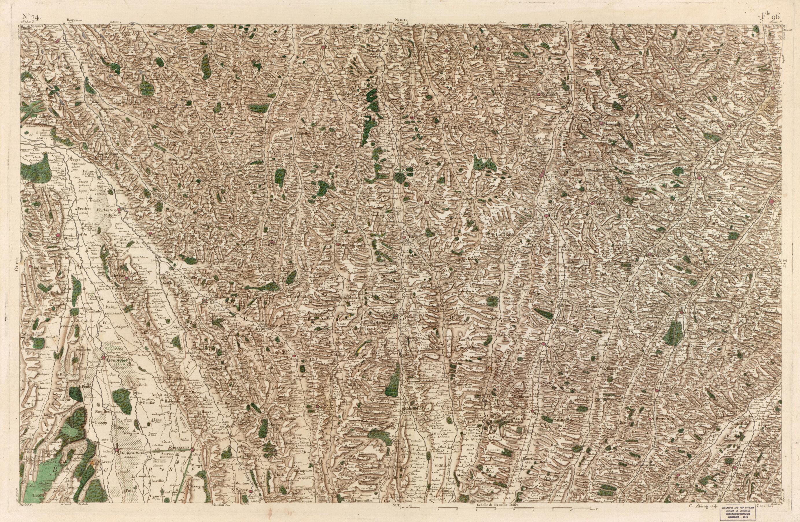 This old map of Image 77 from Carte De France from 1756 was created by Société De La Carte De France in 1756
