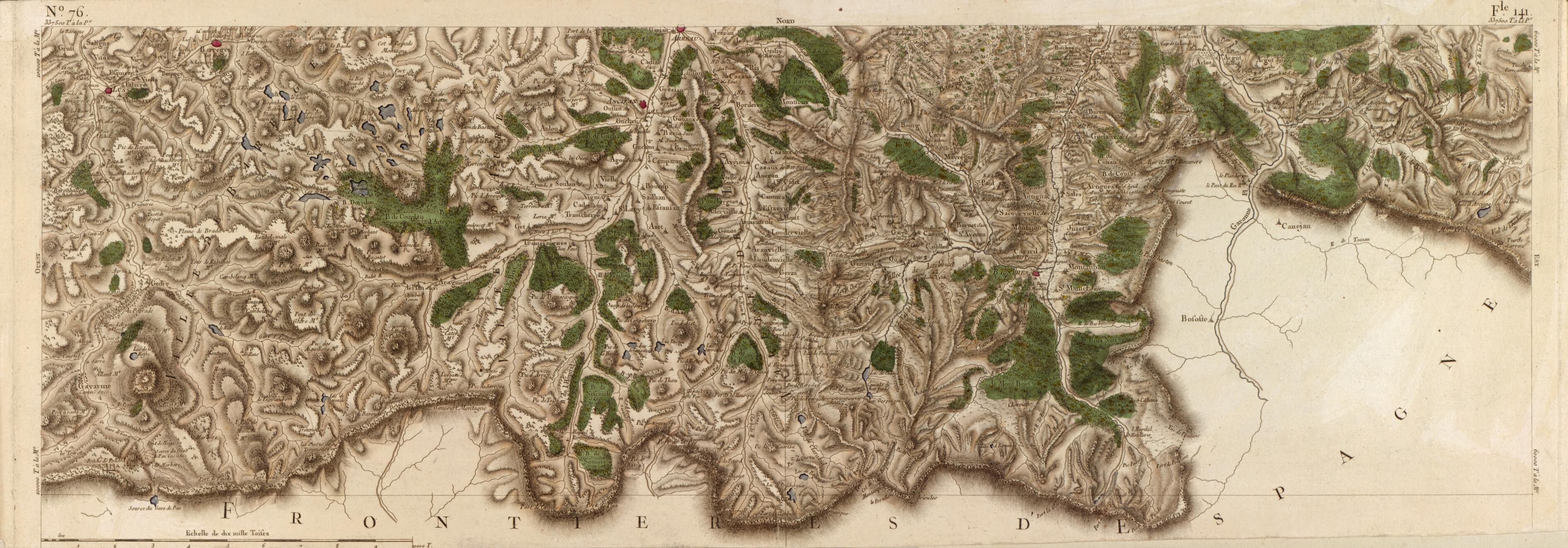 This old map of Image 79 from Carte De France from 1756 was created by Société De La Carte De France in 1756