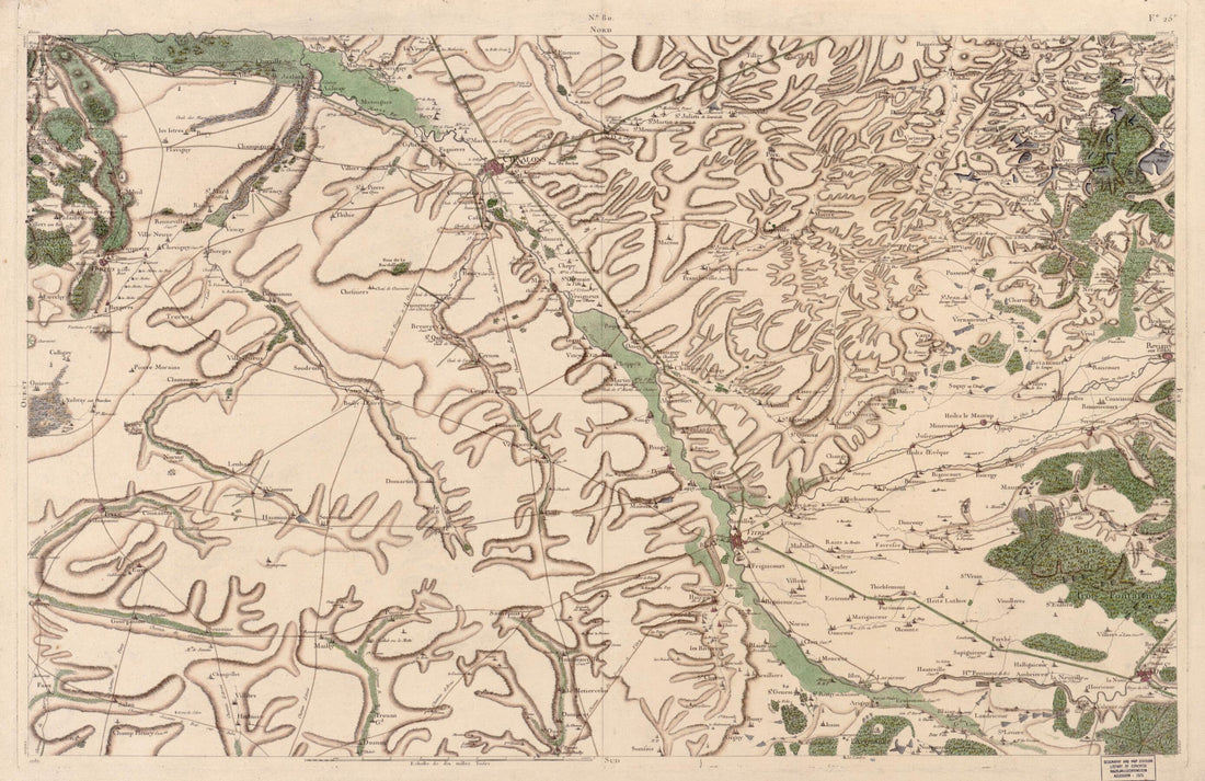 This old map of Image 83 from Carte De France from 1756 was created by Société De La Carte De France in 1756