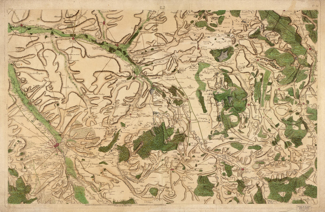 This old map of Image 84 from Carte De France from 1756 was created by Société De La Carte De France in 1756