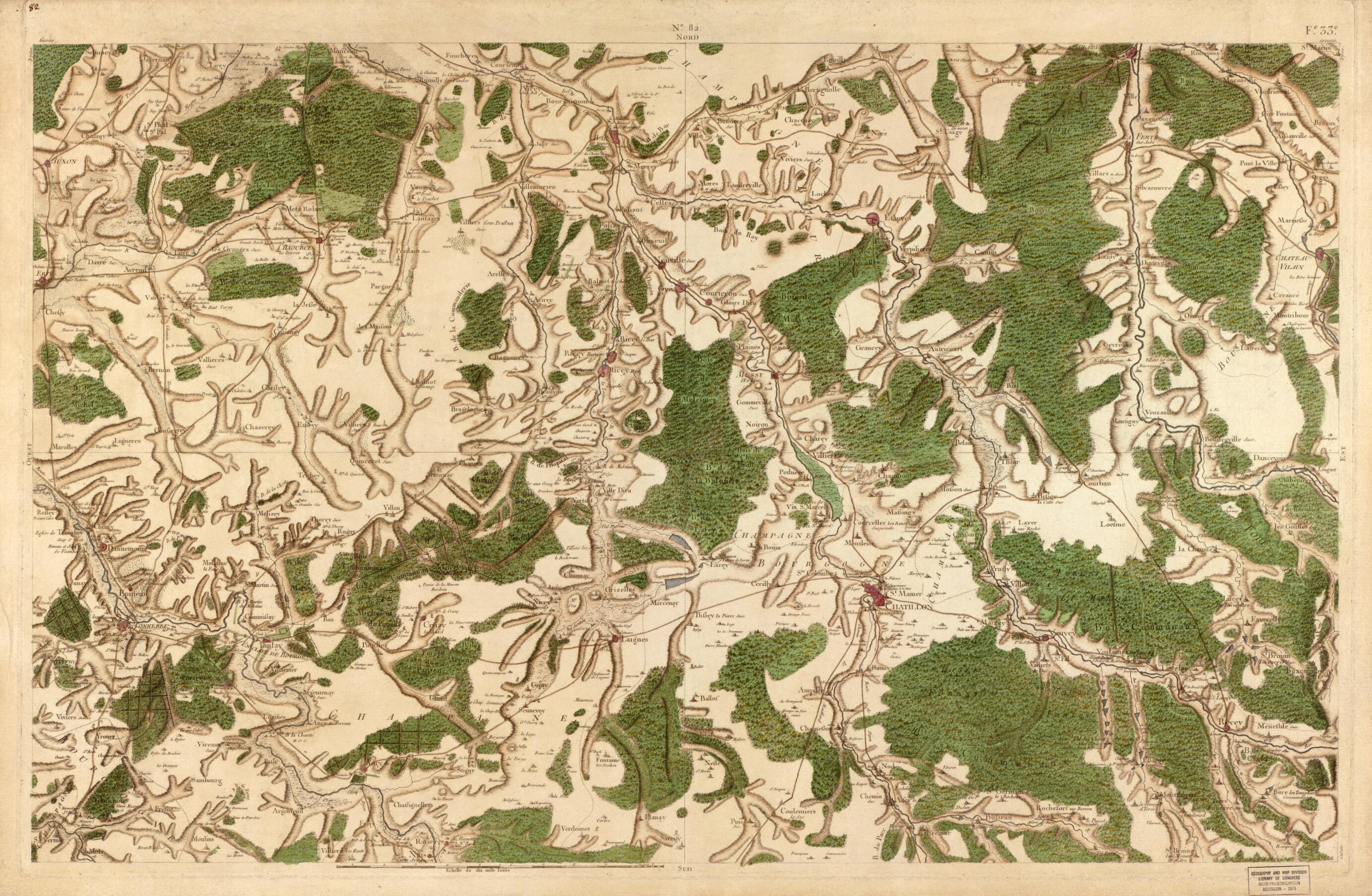 This old map of Image 85 from Carte De France from 1756 was created by Société De La Carte De France in 1756