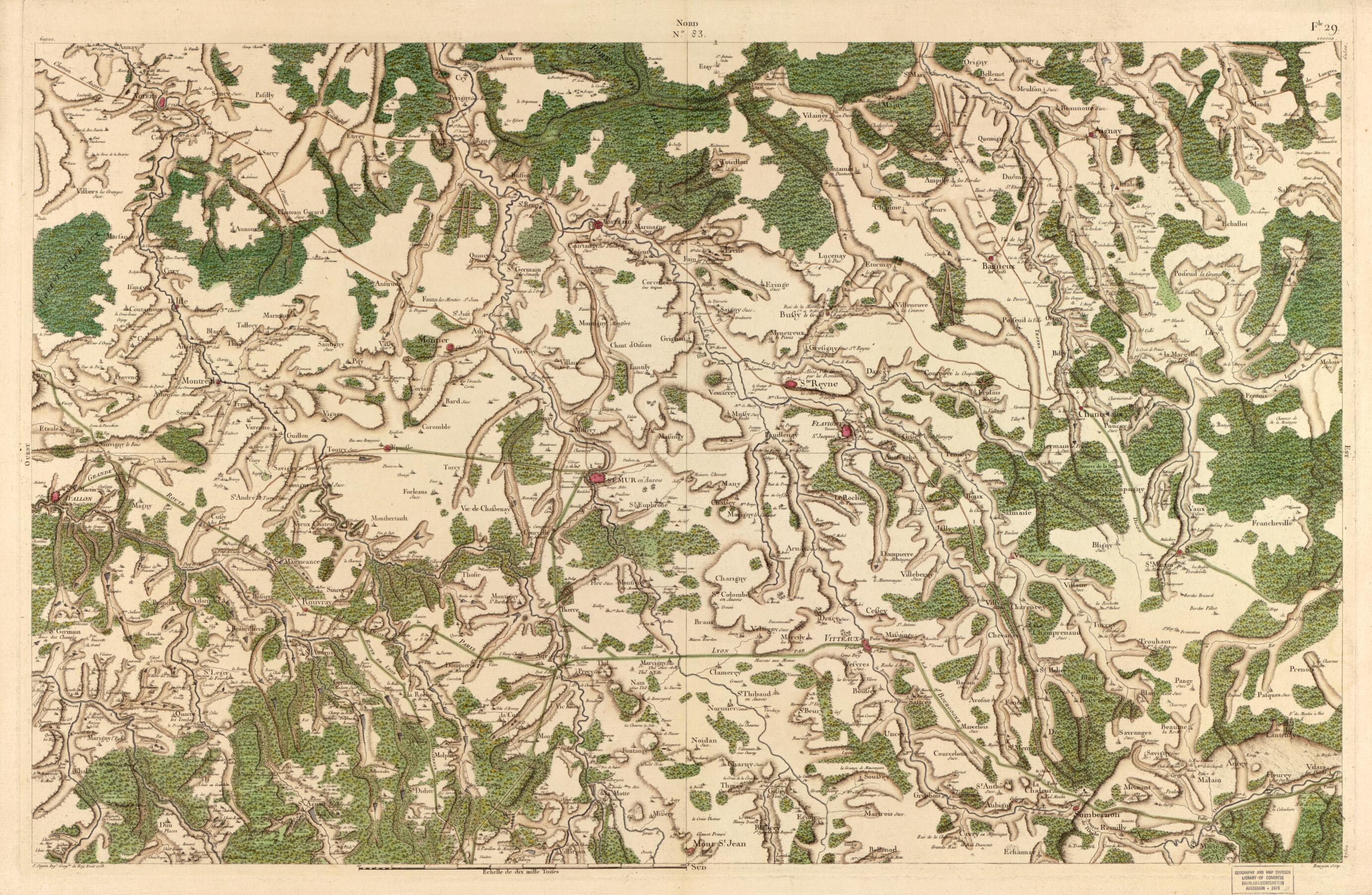 This old map of Image 86 from Carte De France from 1756 was created by Société De La Carte De France in 1756