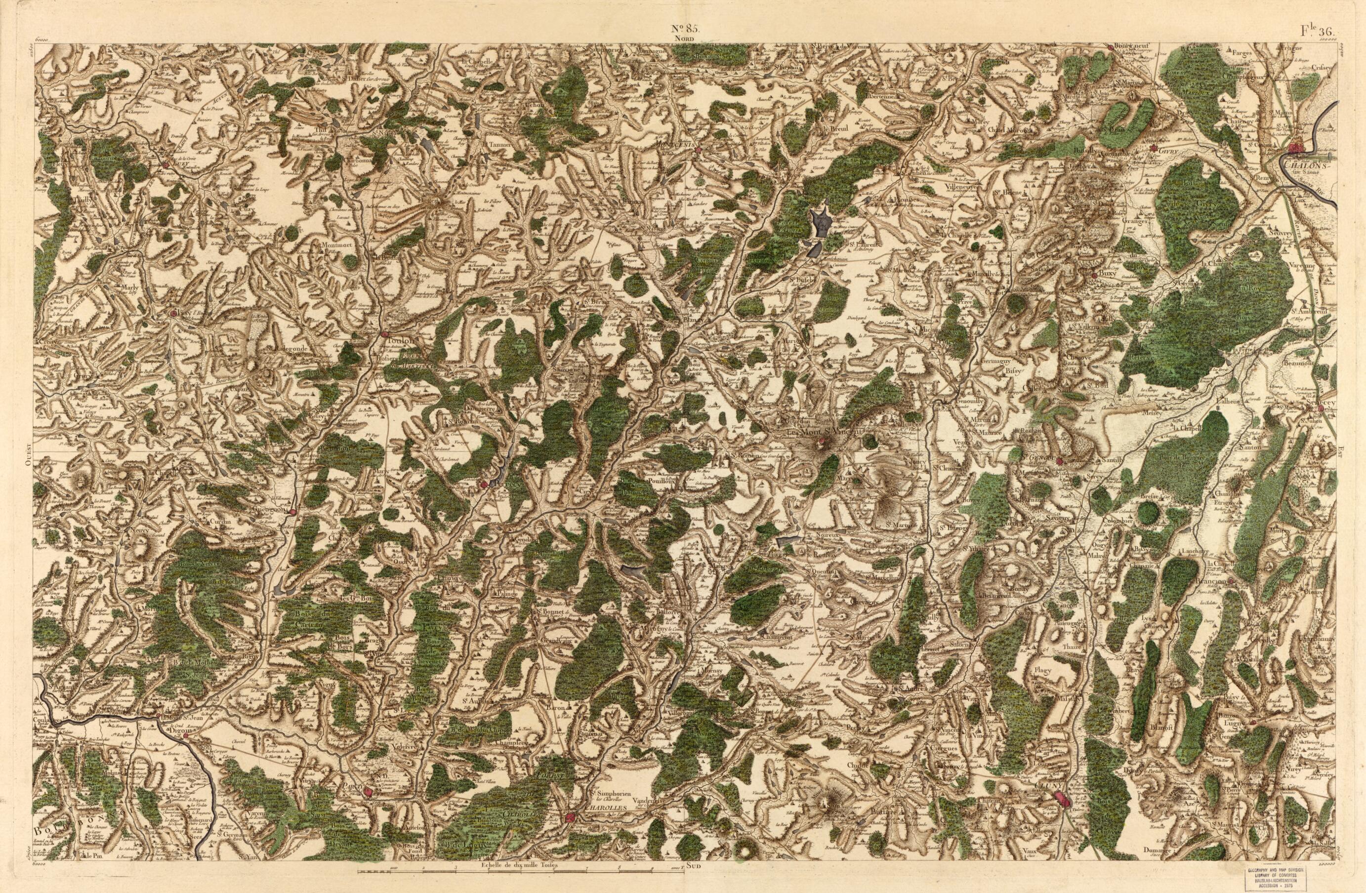 This old map of Image 88 from Carte De France from 1756 was created by Société De La Carte De France in 1756