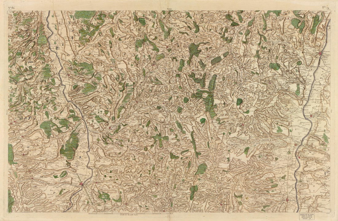 This old map of Image 89 from Carte De France from 1756 was created by Société De La Carte De France in 1756