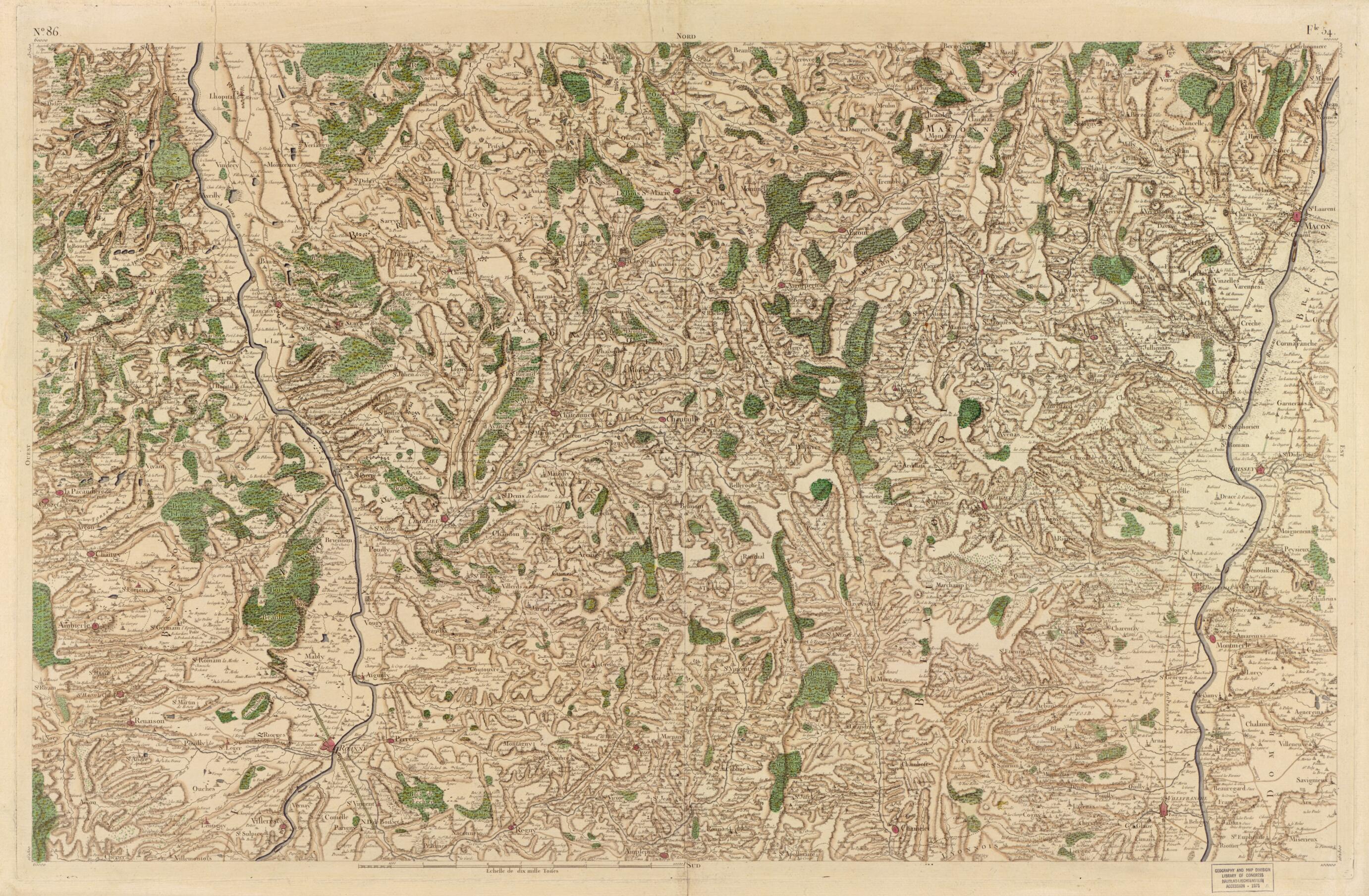 This old map of Image 89 from Carte De France from 1756 was created by Société De La Carte De France in 1756