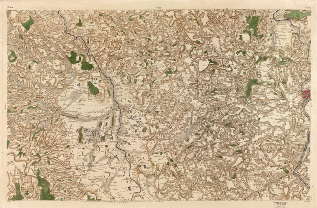 This old map of Image 90 from Carte De France from 1756 was created by Société De La Carte De France in 1756