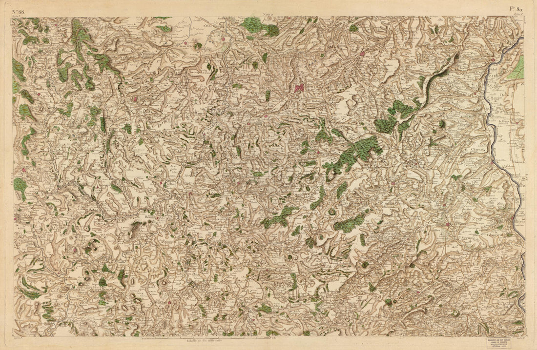 This old map of Image 91 from Carte De France from 1756 was created by Société De La Carte De France in 1756