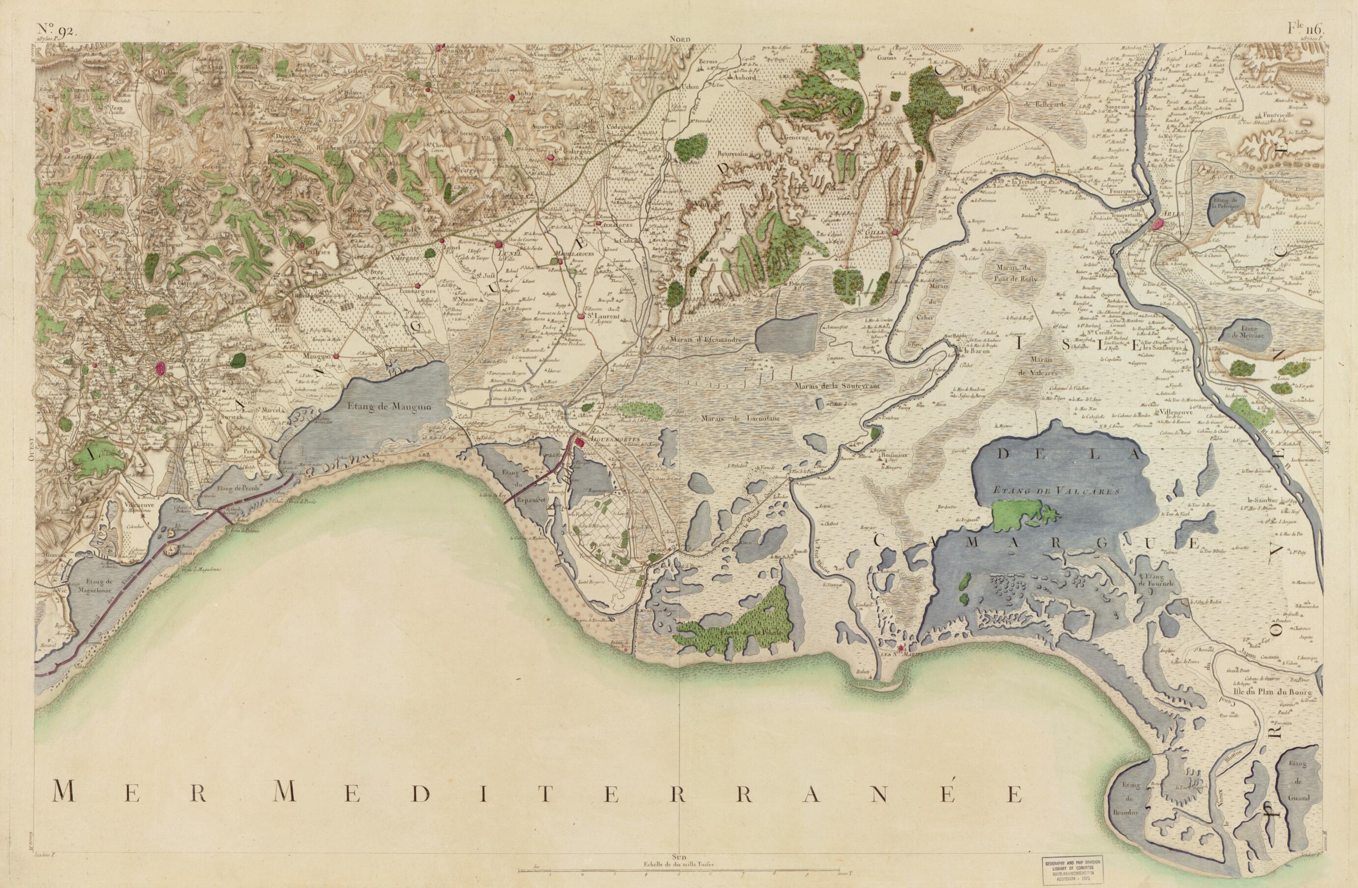 This old map of Image 95 from Carte De France from 1756 was created by Société De La Carte De France in 1756