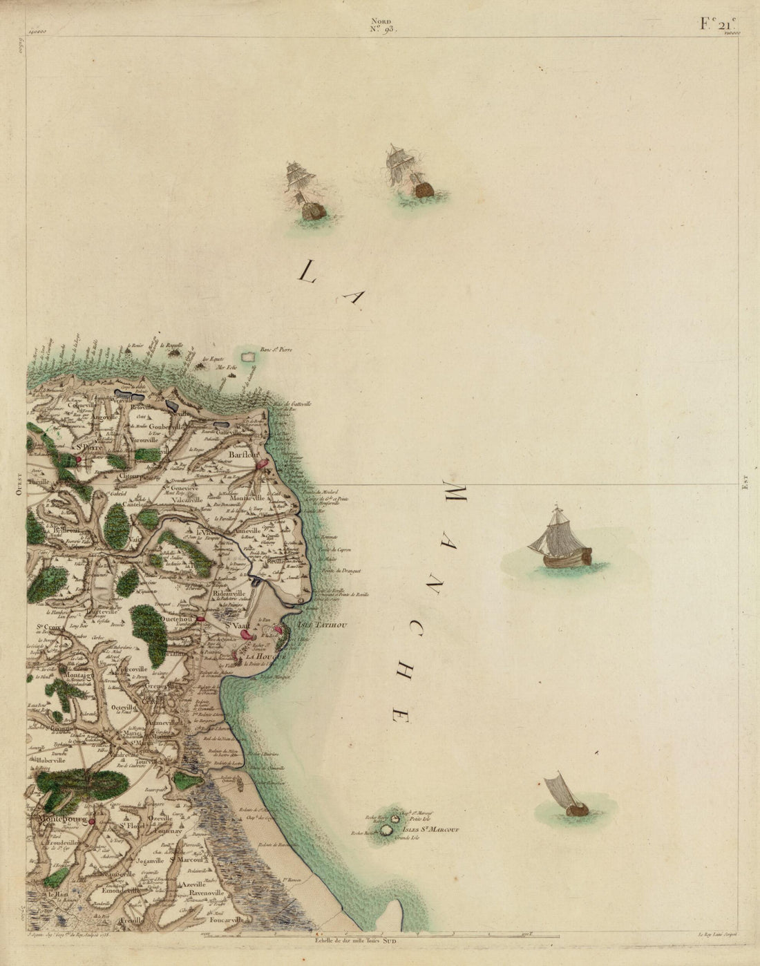 This old map of Image 96 from Carte De France from 1756 was created by Société De La Carte De France in 1756