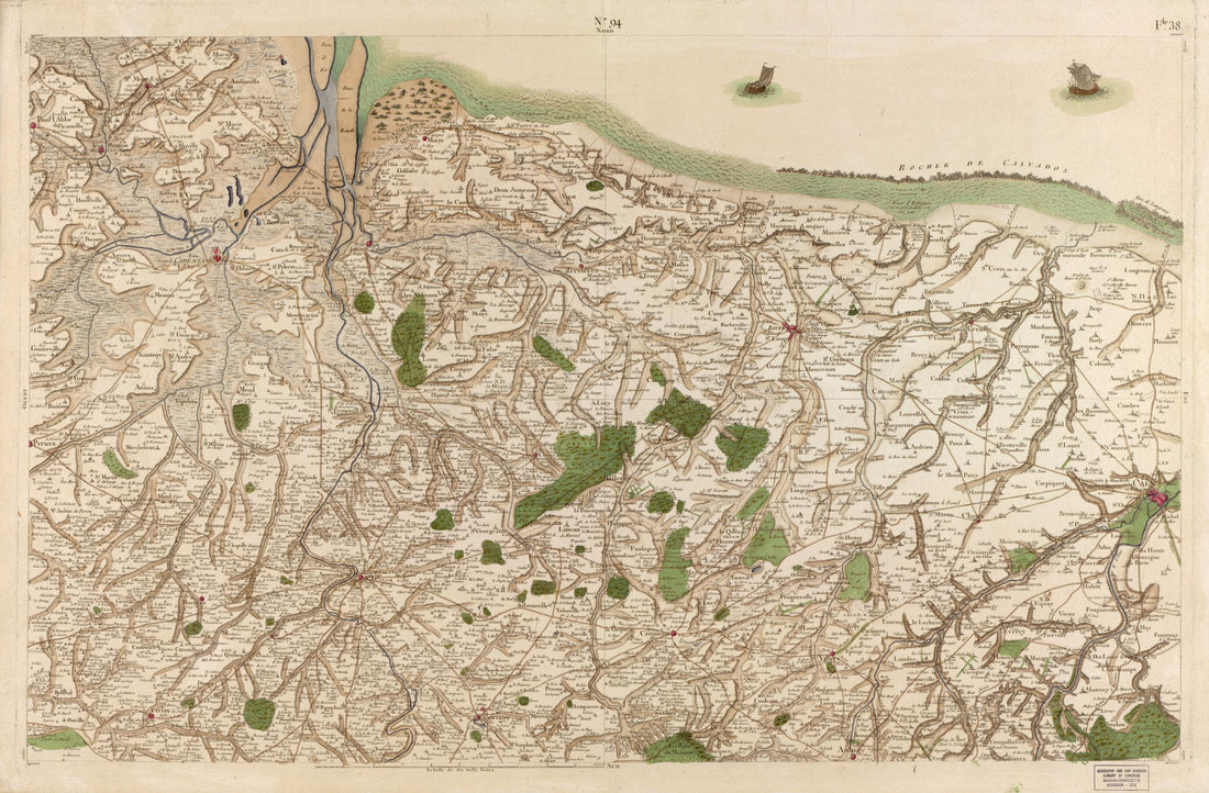 This old map of Image 97 from Carte De France from 1756 was created by Société De La Carte De France in 1756