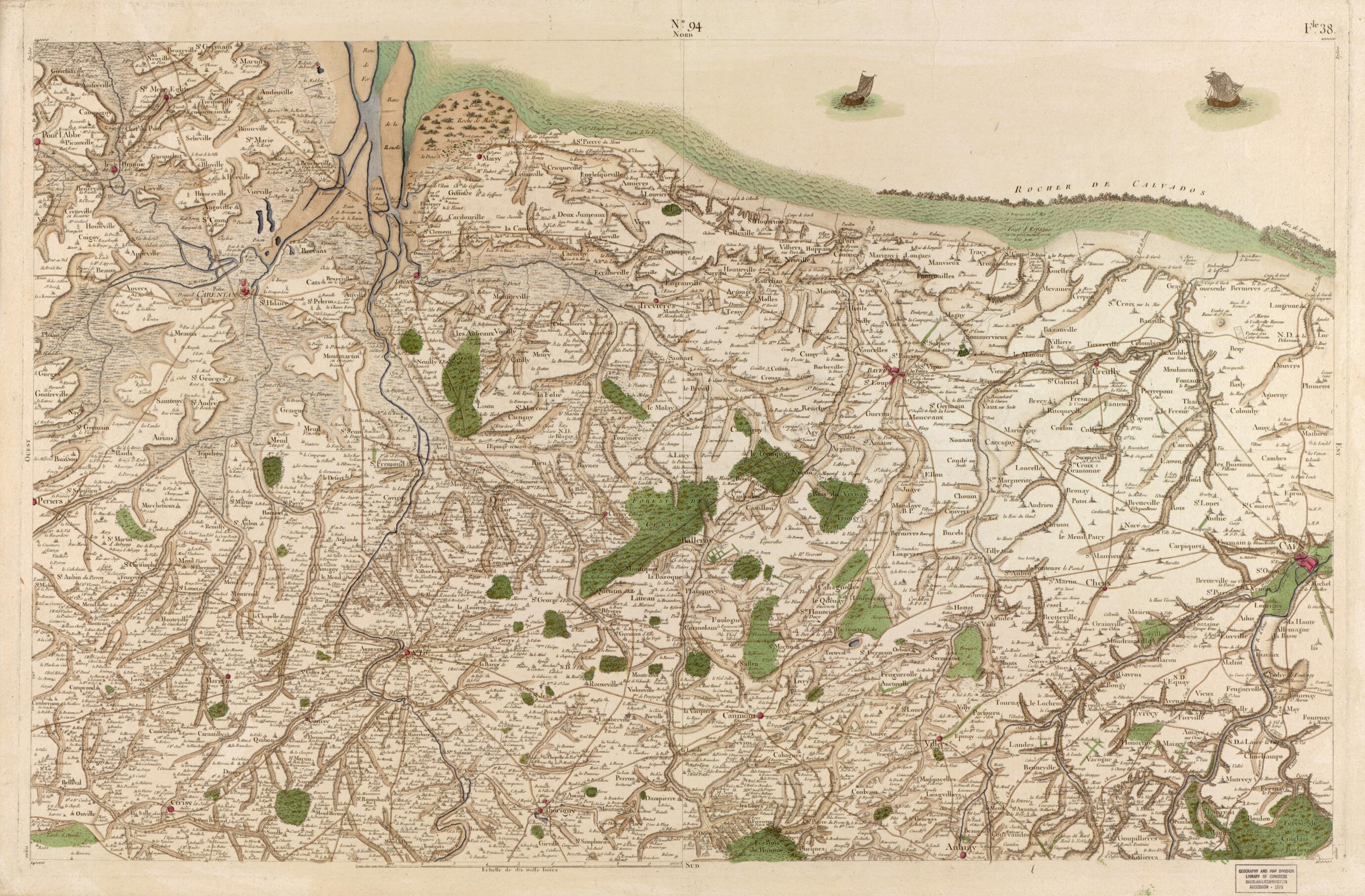 This old map of Image 97 from Carte De France from 1756 was created by Société De La Carte De France in 1756