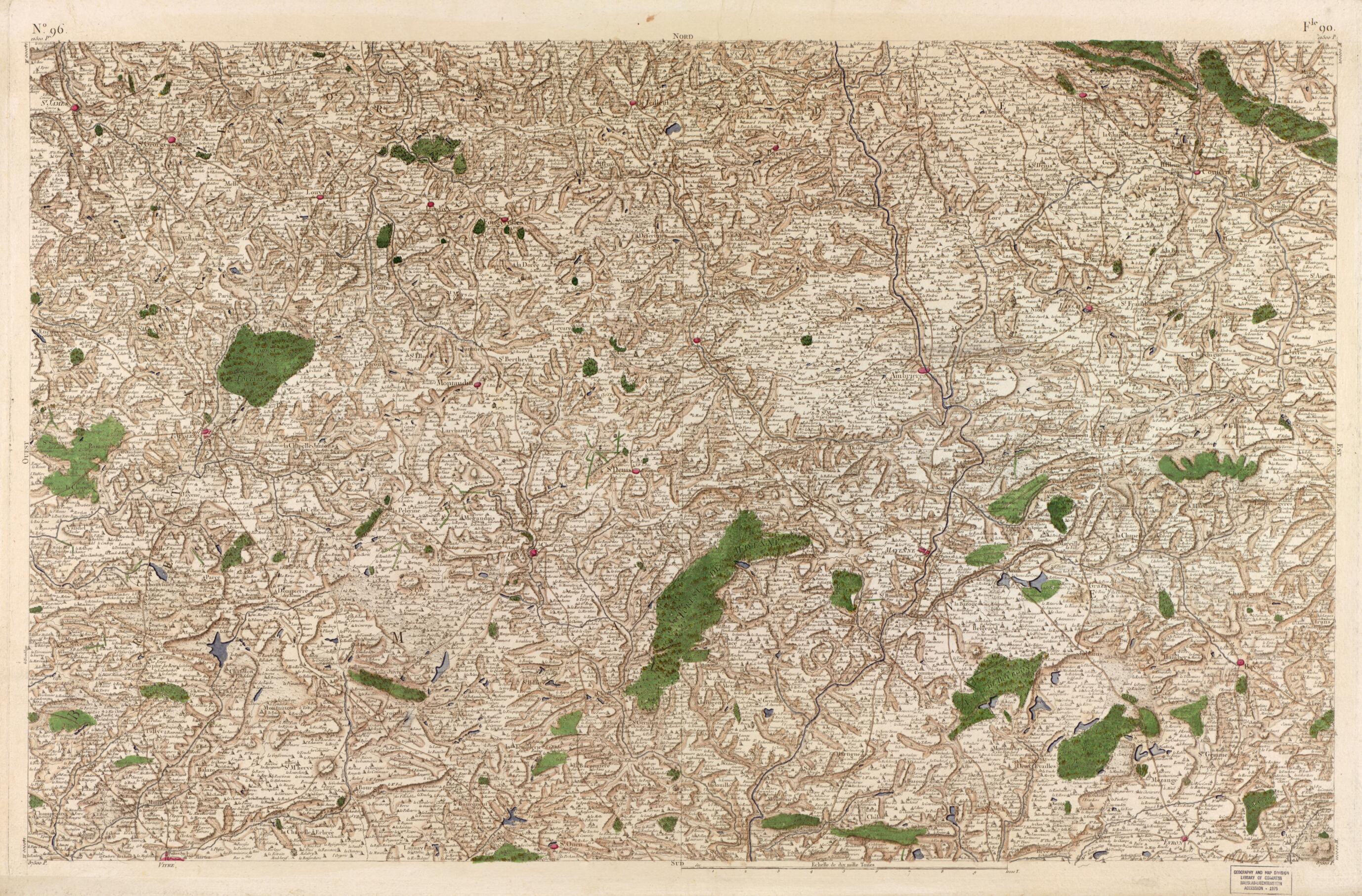 This old map of Image 99 from Carte De France from 1756 was created by Société De La Carte De France in 1756