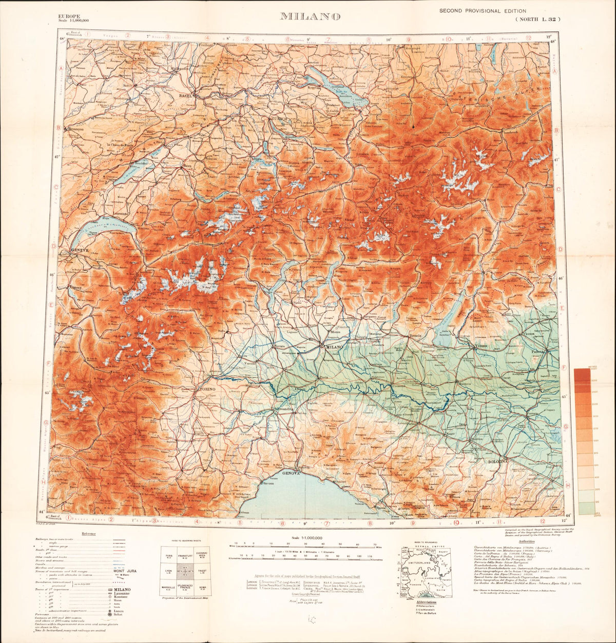 Milano from Maps of Austria-Hungary 1919 by Relic Map Company