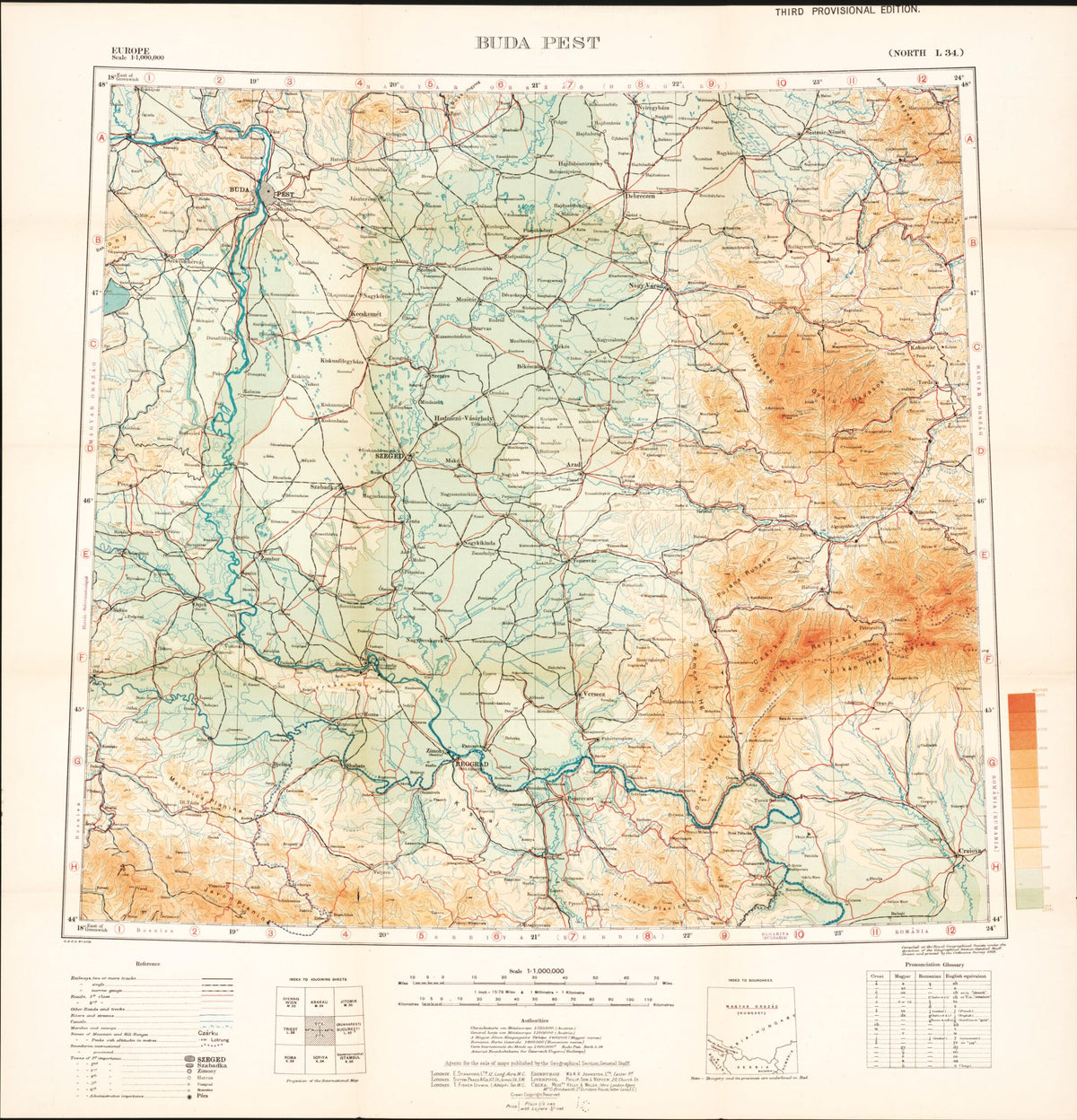 Buda Pest from Maps of Austria-Hungary 1919 by Relic Map Company