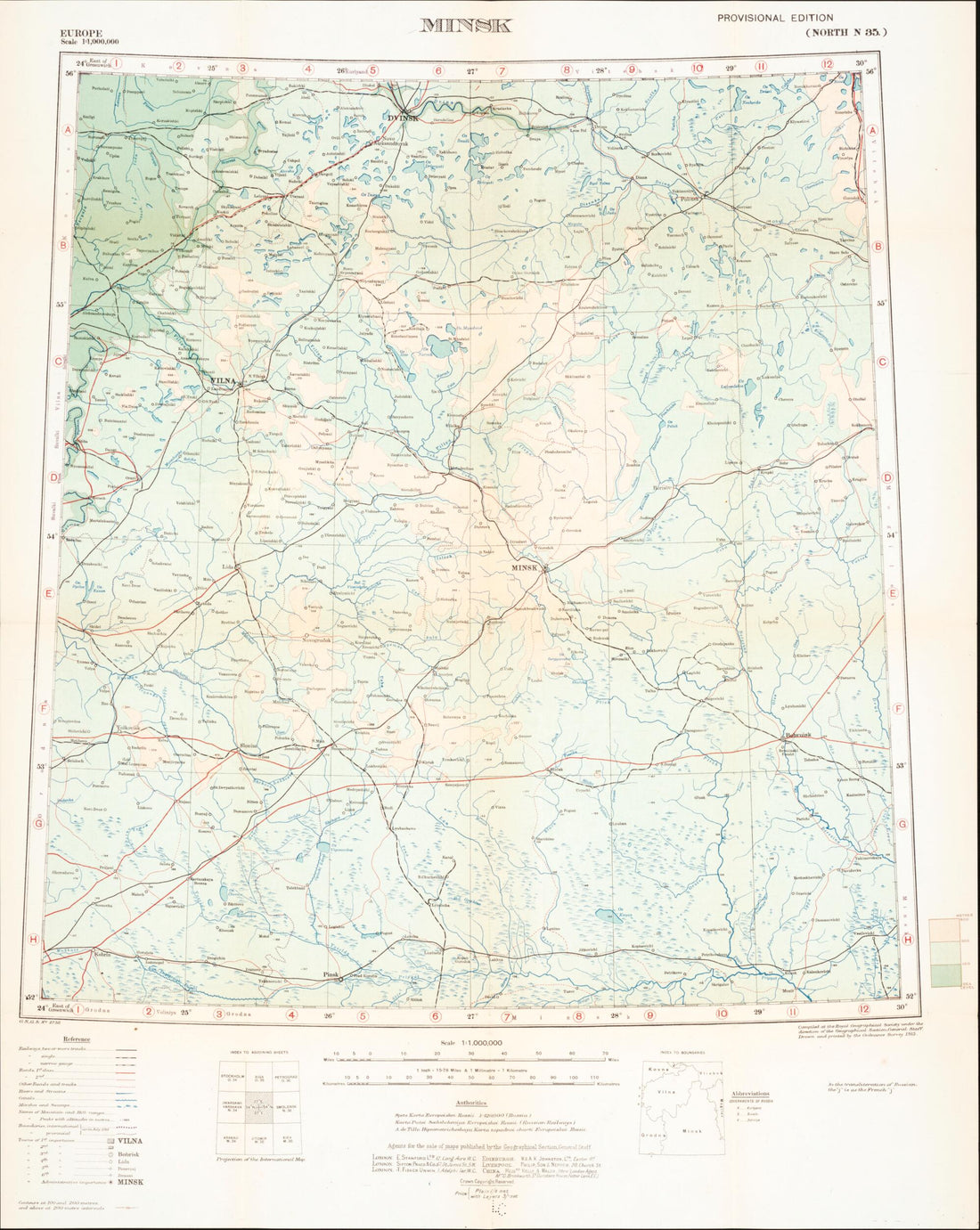 This old map of Minsk from Maps of Poland. from 1919 was created by Great Britain. War Office. General Staff. Geographical Section in 1919
