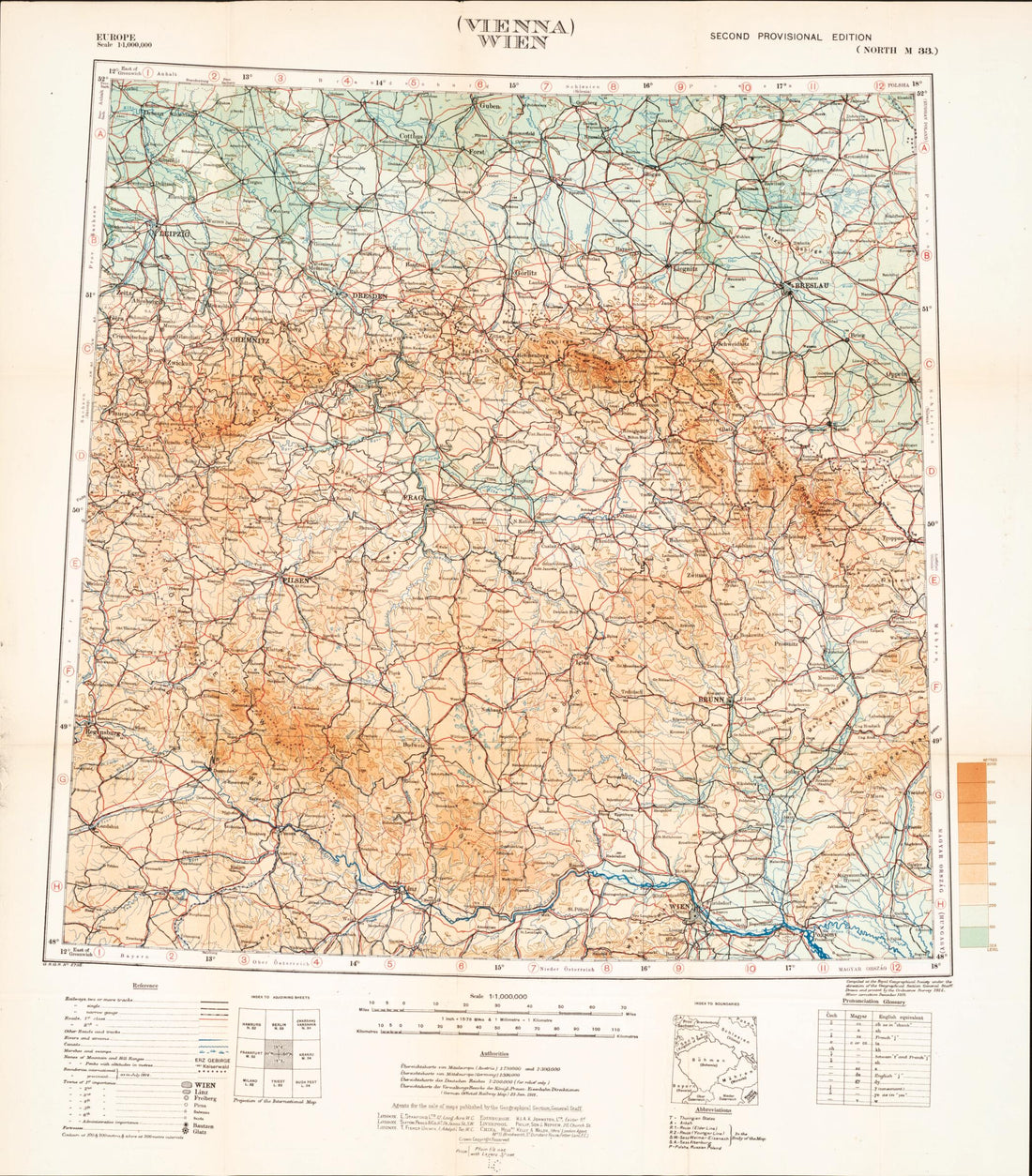 This old map of (Vienna) Wien from Maps of Poland. from 1919 was created by Great Britain. War Office. General Staff. Geographical Section in 1919