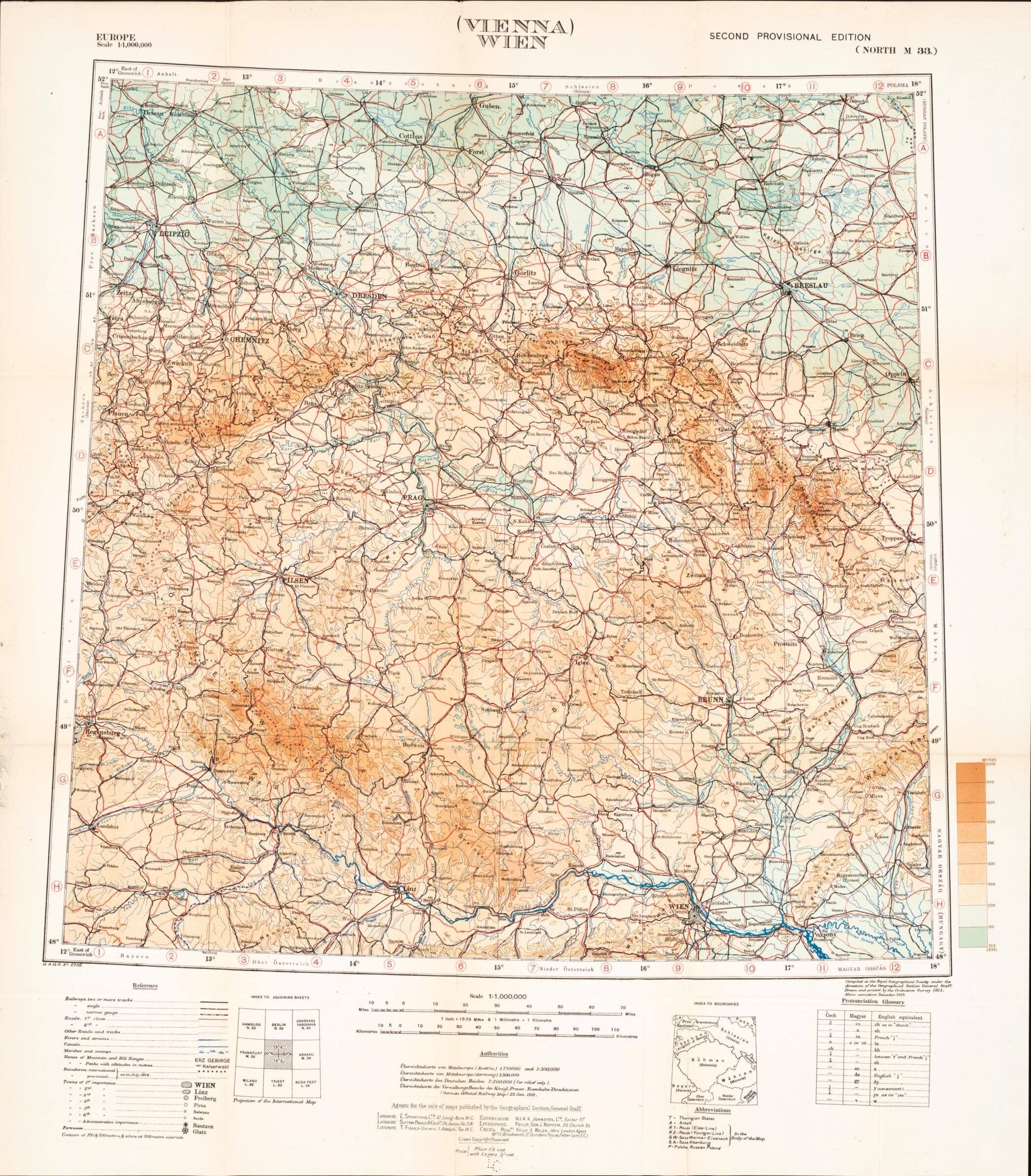 This old map of (Vienna) Wien from Maps of Poland. from 1919 was created by Great Britain. War Office. General Staff. Geographical Section in 1919
