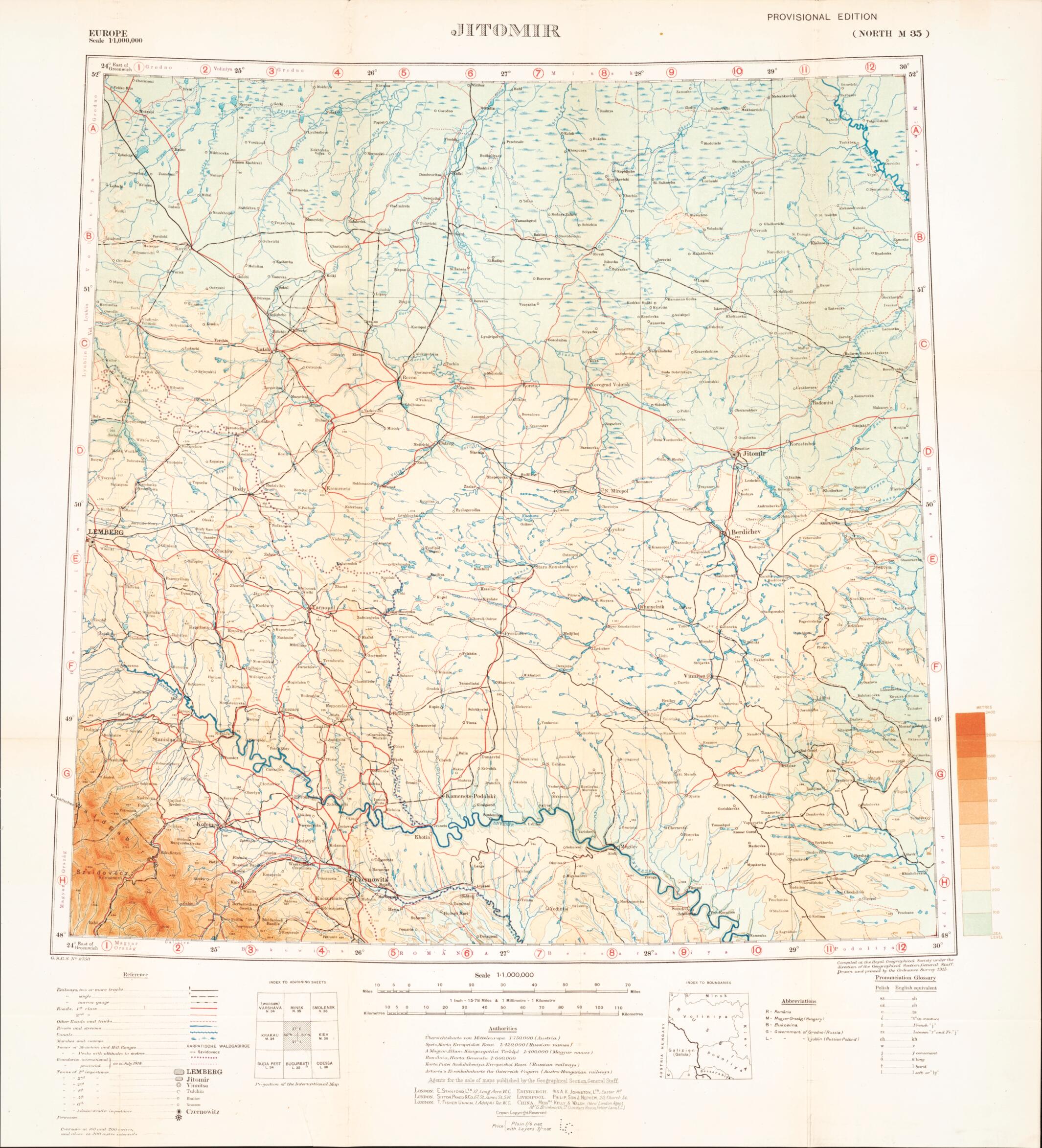 This old map of Jitomir from Maps of Poland. from 1919 was created by Great Britain. War Office. General Staff. Geographical Section in 1919