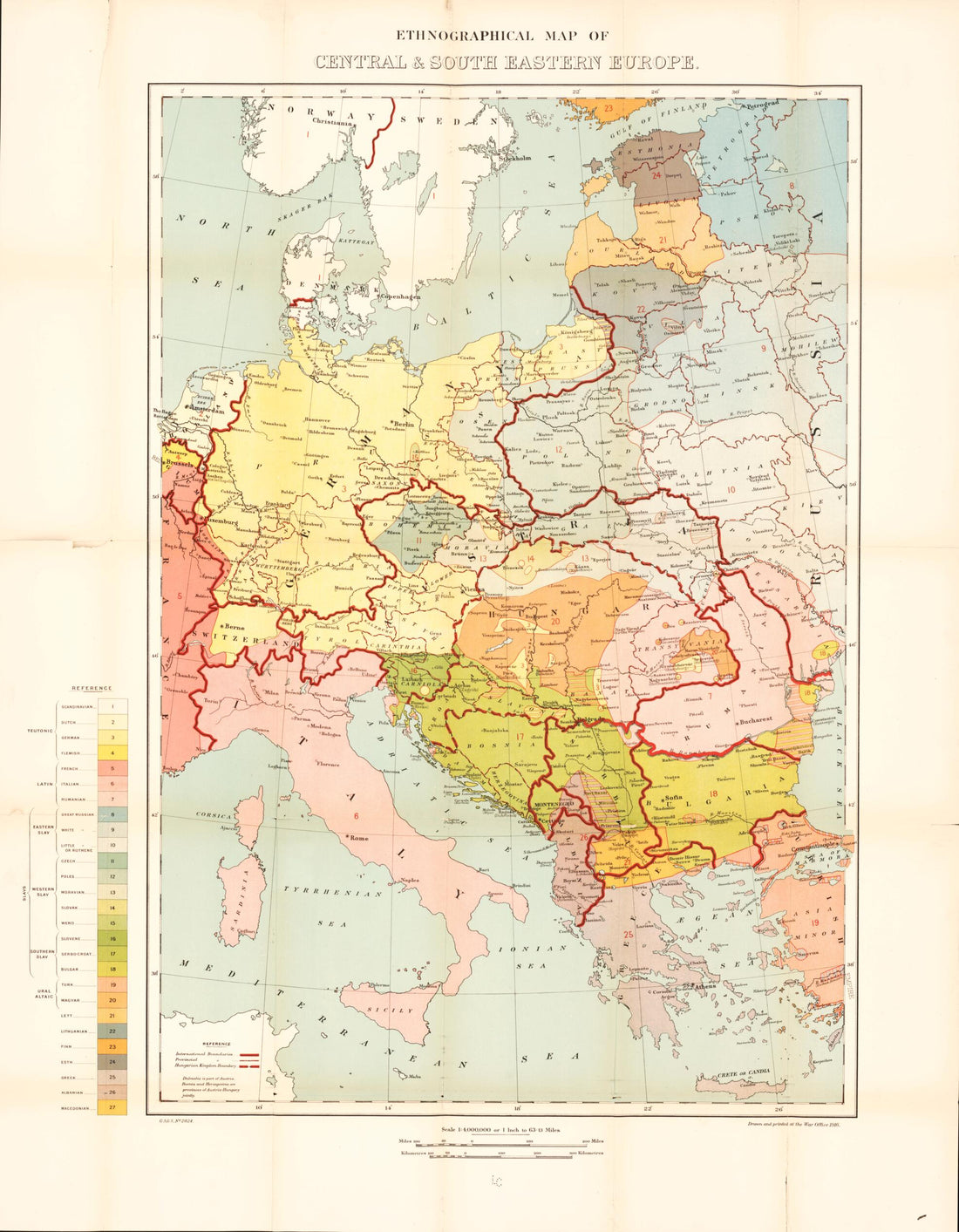 This old map of Ethnographical Map of Central and South Eastern Europe from Maps of Poland. from 1919 was created by Great Britain. War Office. General Staff. Geographical Section in 1919
