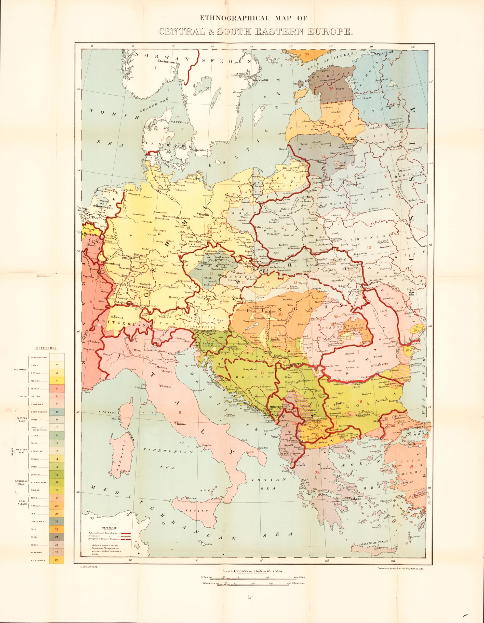 This old map of Ethnographical Map of Central and South Eastern Europe from Maps of Poland. from 1919 was created by Great Britain. War Office. General Staff. Geographical Section in 1919