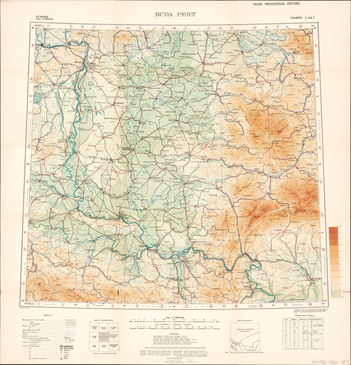 Buda Pest from Maps of the Balkan Peninsula 1919 by Relic Map Company