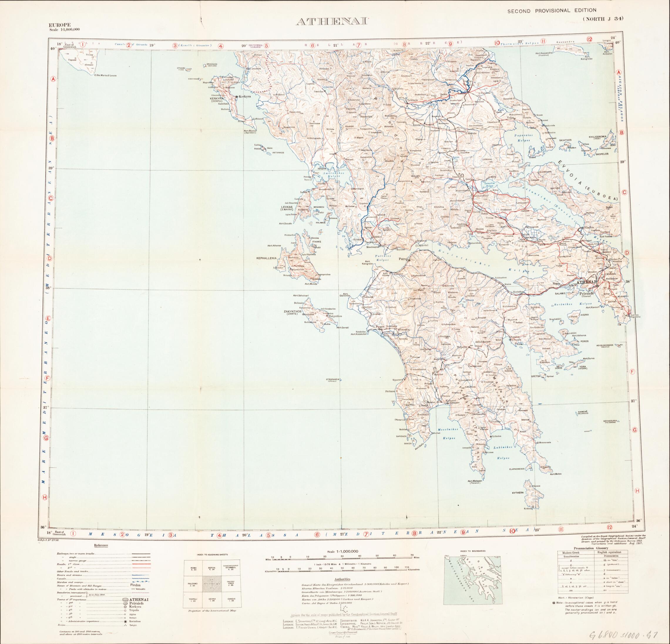 This old map of Athenai from Maps of the Balkan Peninsula. from 1919 was created by Royal Geographical Society (Great Britain) in 1919