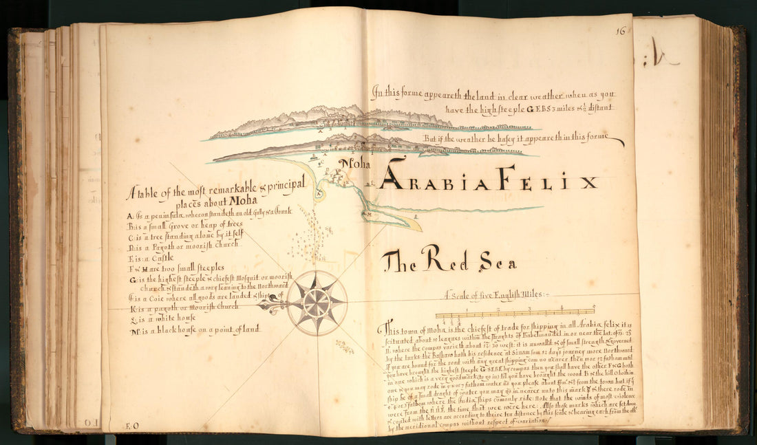 This old map of 16) Moha, Arabian Felix, the Red Sea from Buccaneer Atlas from 1690 was created by William Hacke in 1690