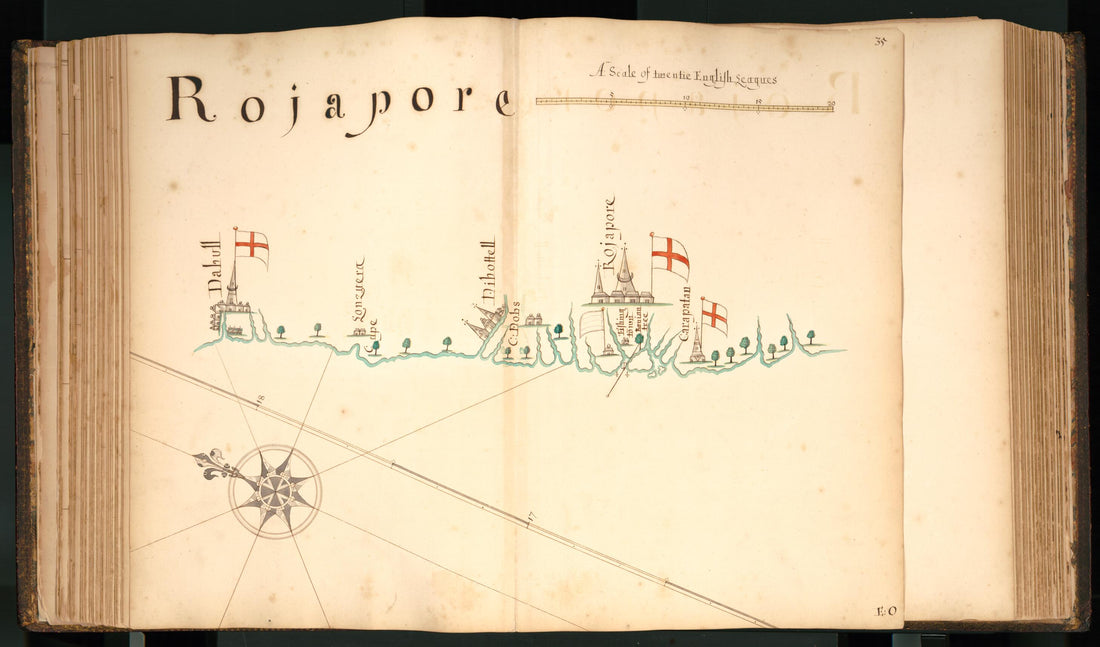 This old map of 35) Rojapore from Buccaneer Atlas from 1690 was created by William Hacke in 1690