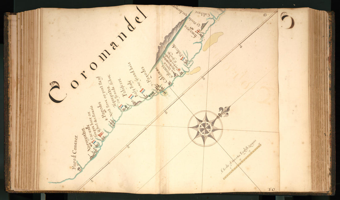 This old map of 43) Coramandel from Buccaneer Atlas from 1690 was created by William Hacke in 1690