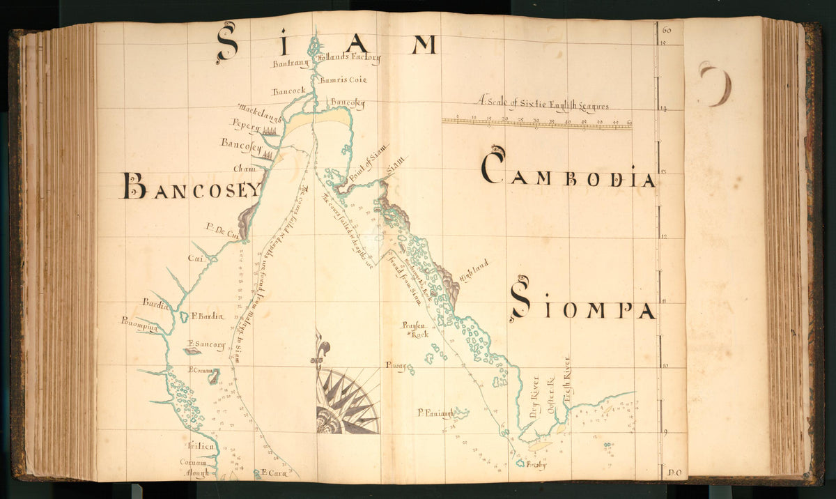 60) Bancosey, Siam, Cambodia, Siompa from Buccaneer Atlas 1690 by Relic Map Company