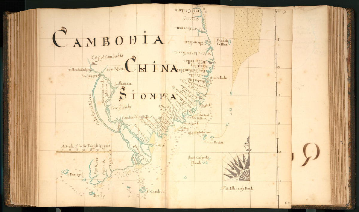61) Cambodia, China, Siompa from Buccaneer Atlas 1690 by Relic Map Company