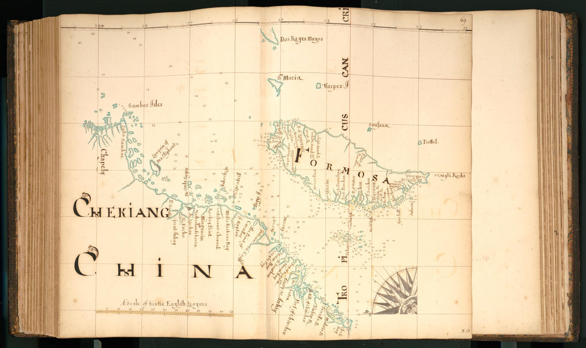 69) Chekiang, China, Formosa from Buccaneer Atlas 1690 by Relic Map Company