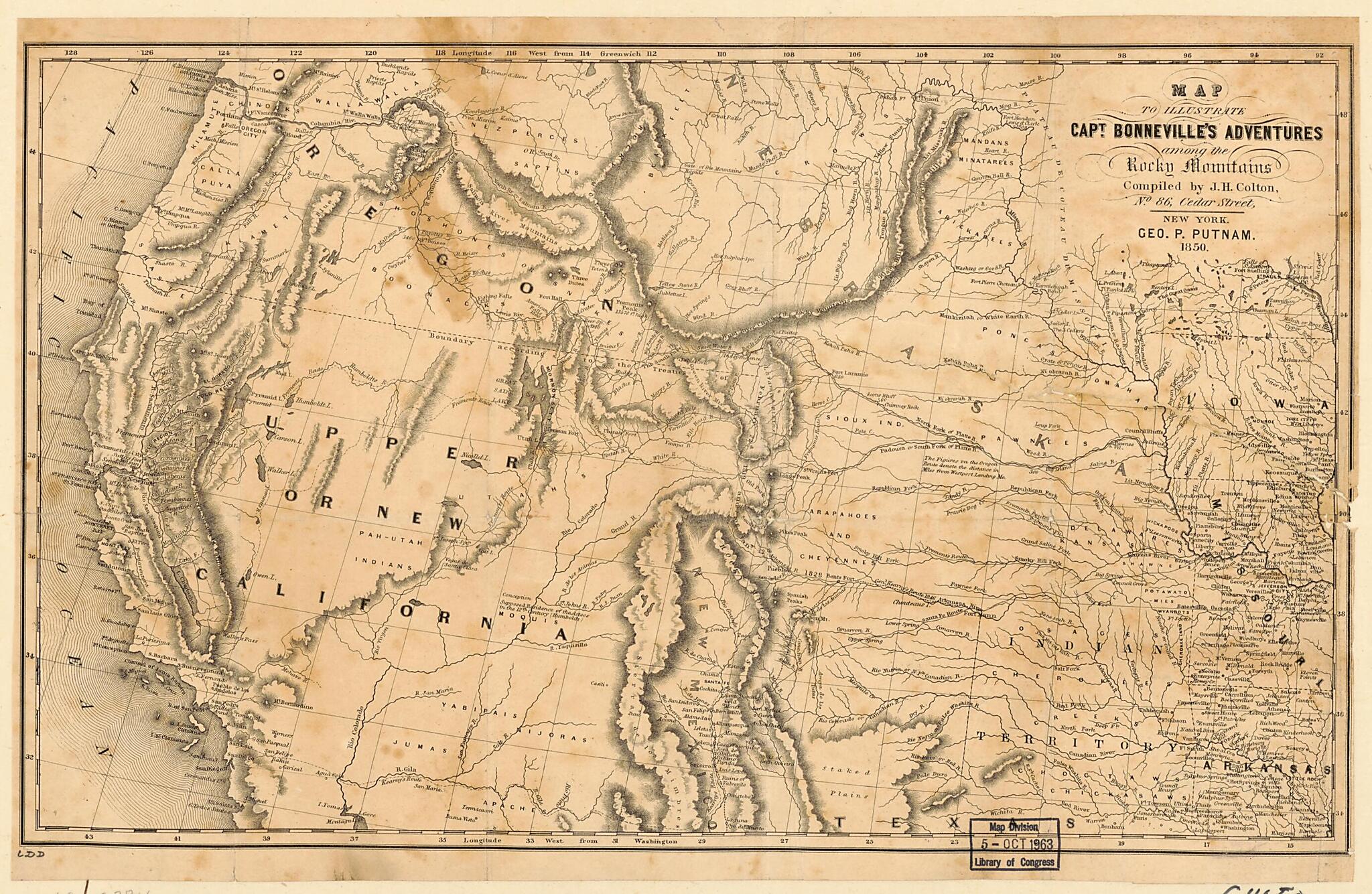 Map to Illustrate Capt. Bonneville&