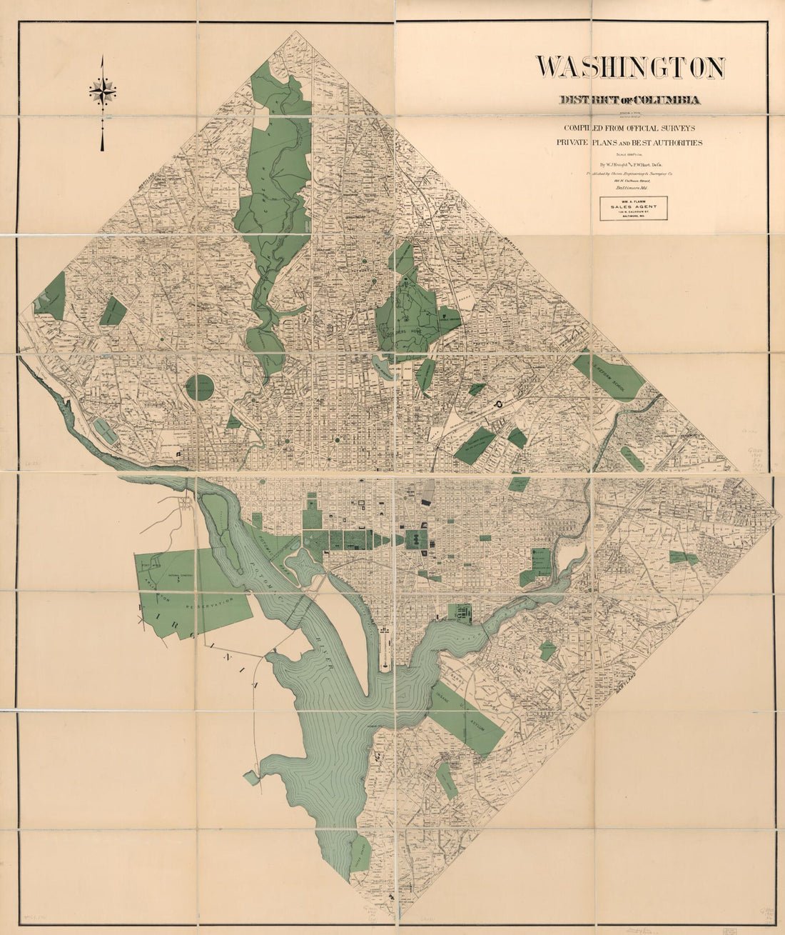 This old map of Washington, District of Columbia, from 1908 & &