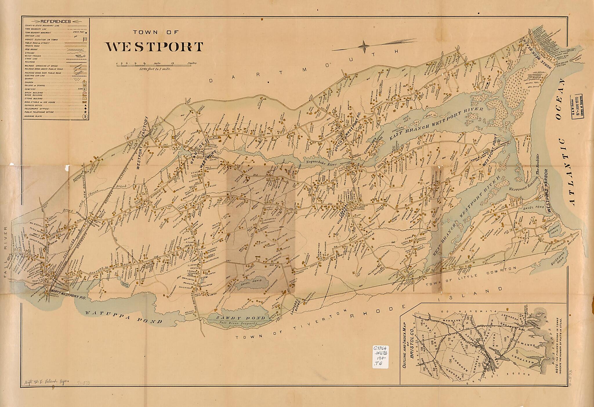This old map of Town of Westport from 1910 was created by in 1910