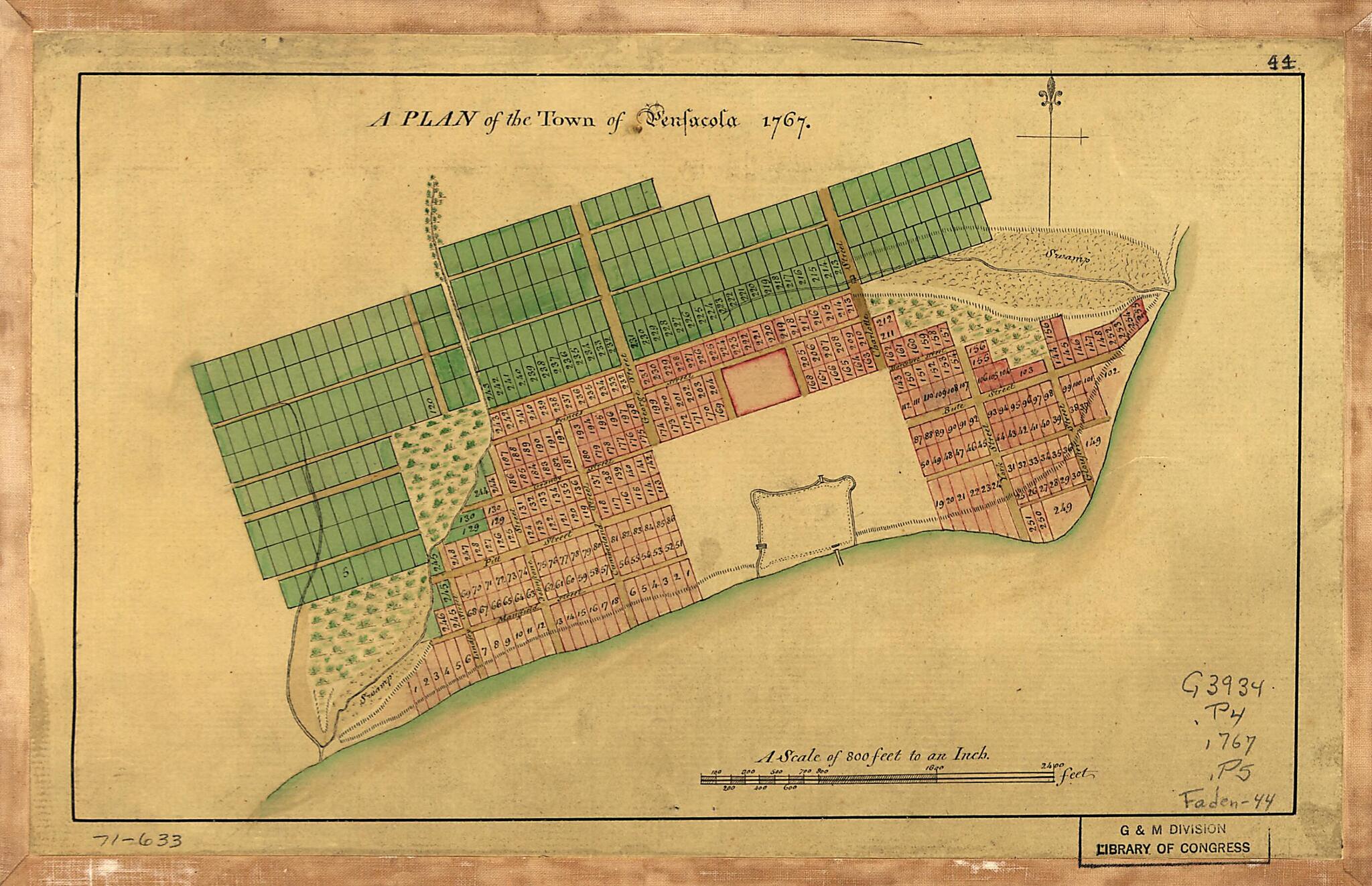 This old map of A Plan of the Town of Pensacola, from 1767 was created by in 1767